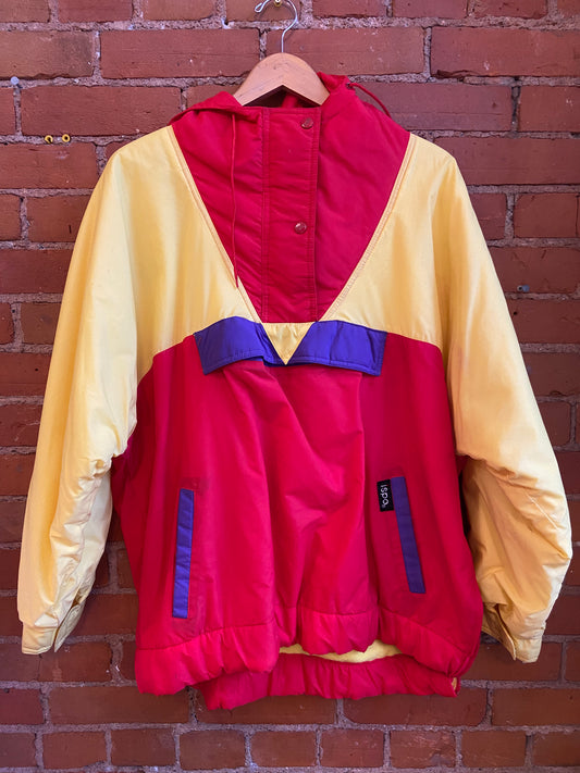 Ispo Yellow & Red Colorblock Jacket