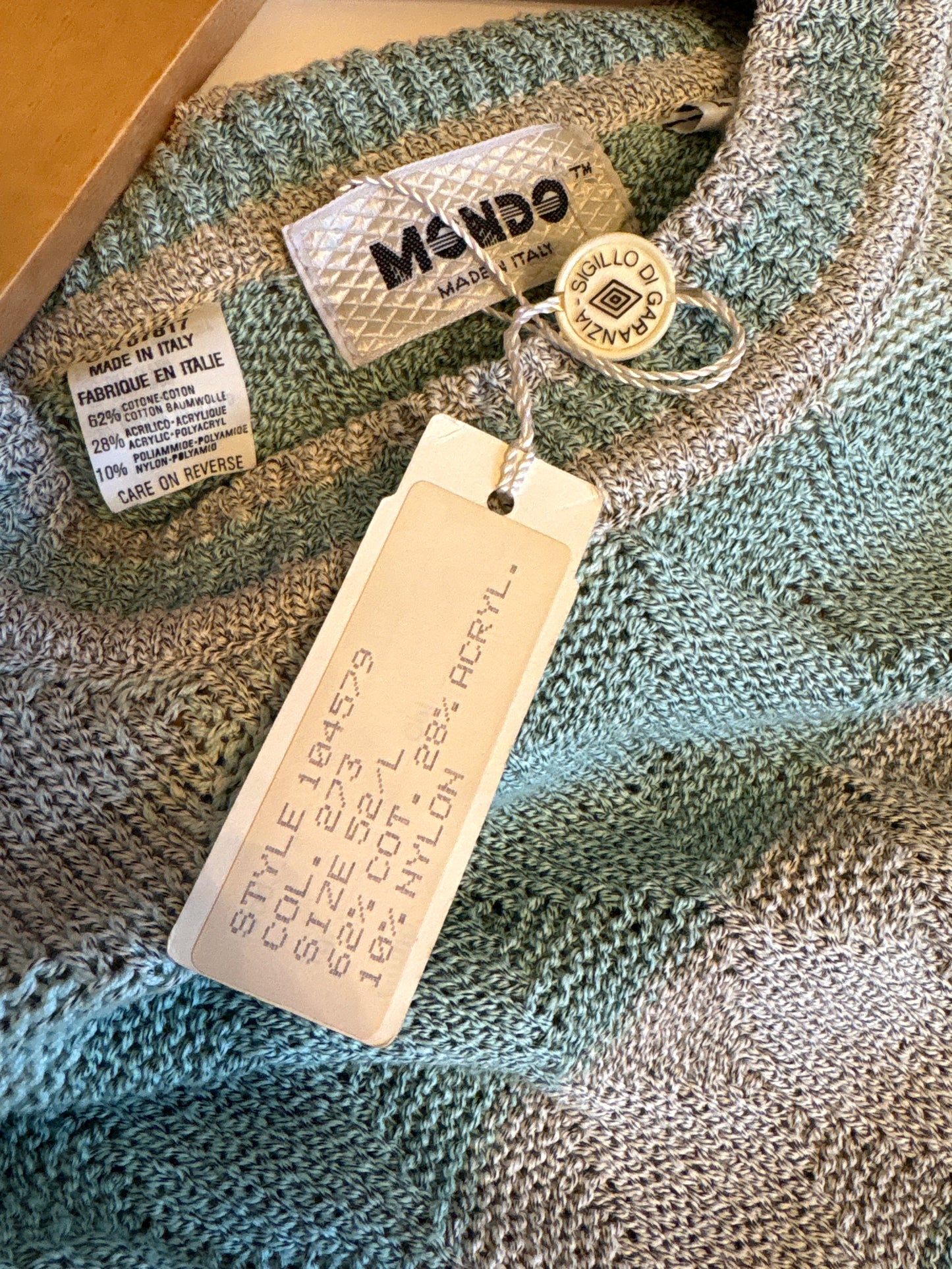 Deadstock Seafoam & Grey Textured Sweater