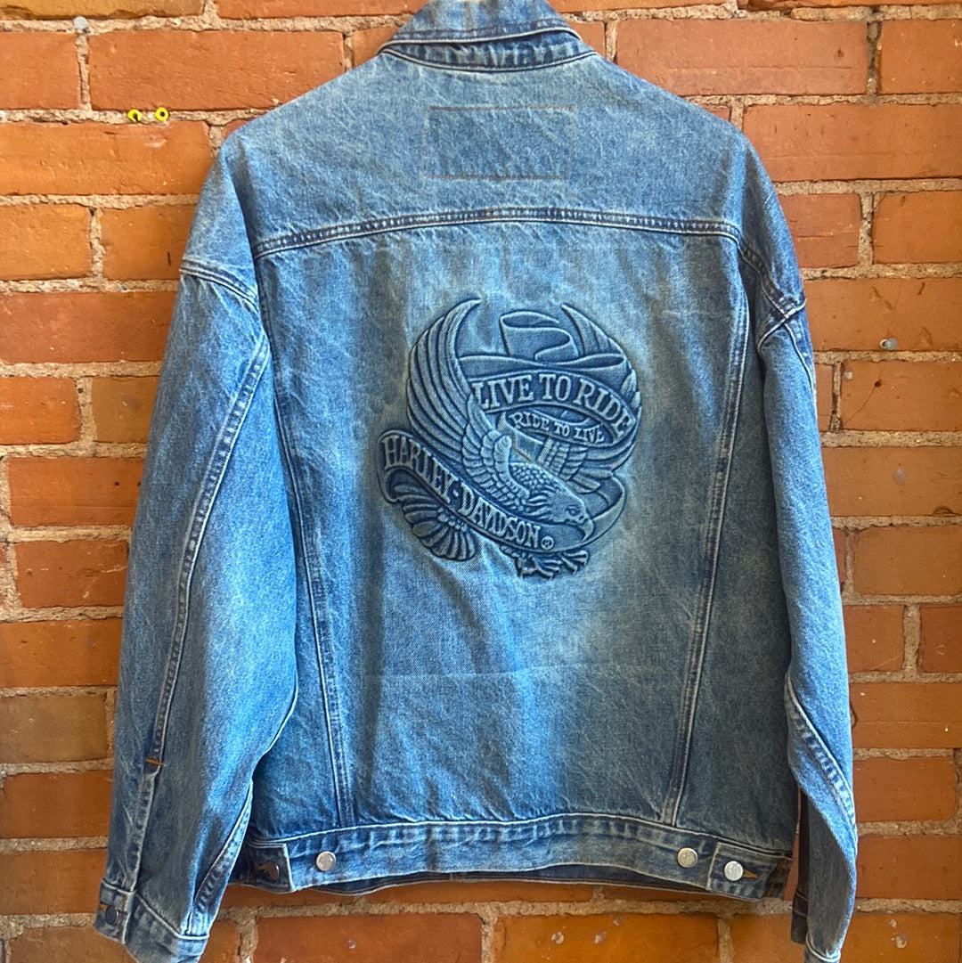 Harley Davidson Embossed Denim Jacket