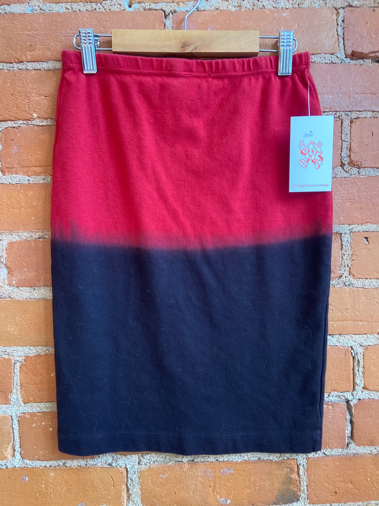 90's Club Monaco Red/Black Ombre Tube Skirt