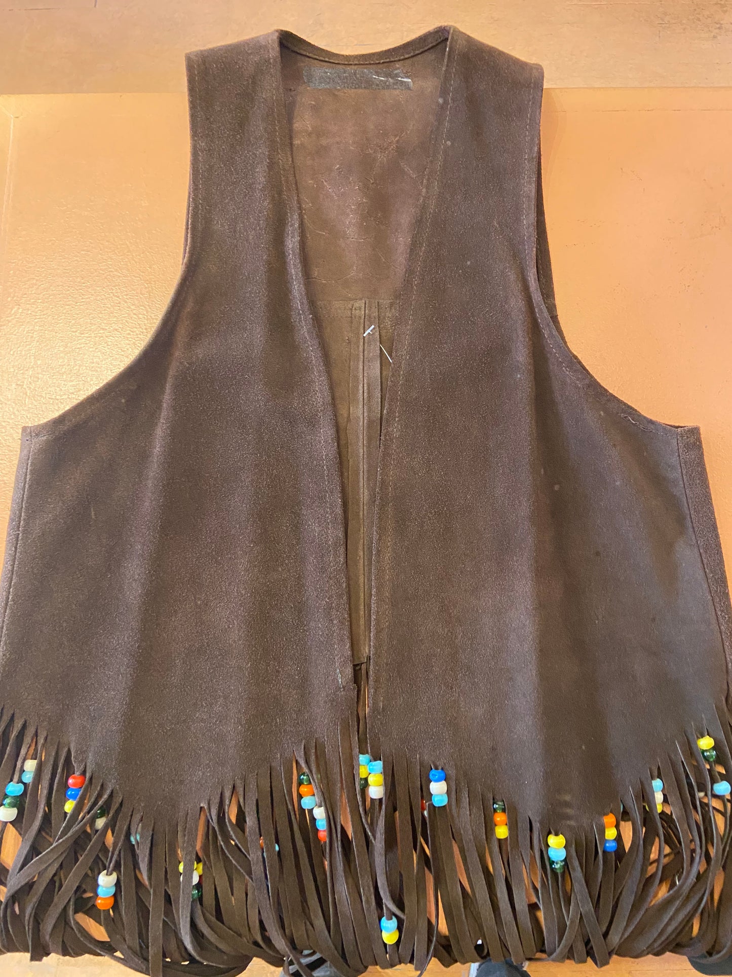 70's Brown Suede Fringe Vest