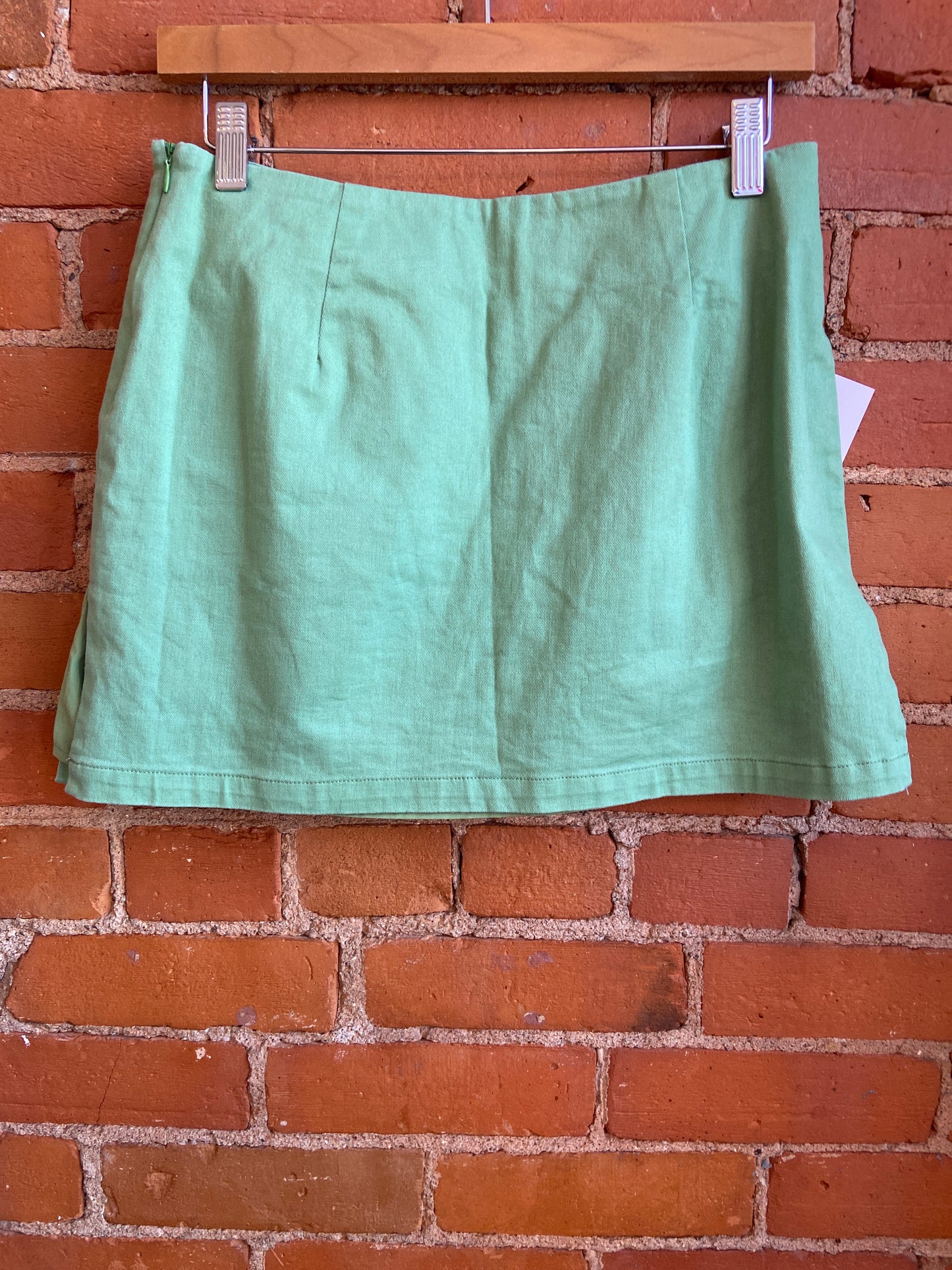 *Green Mini Skirt With Pockets