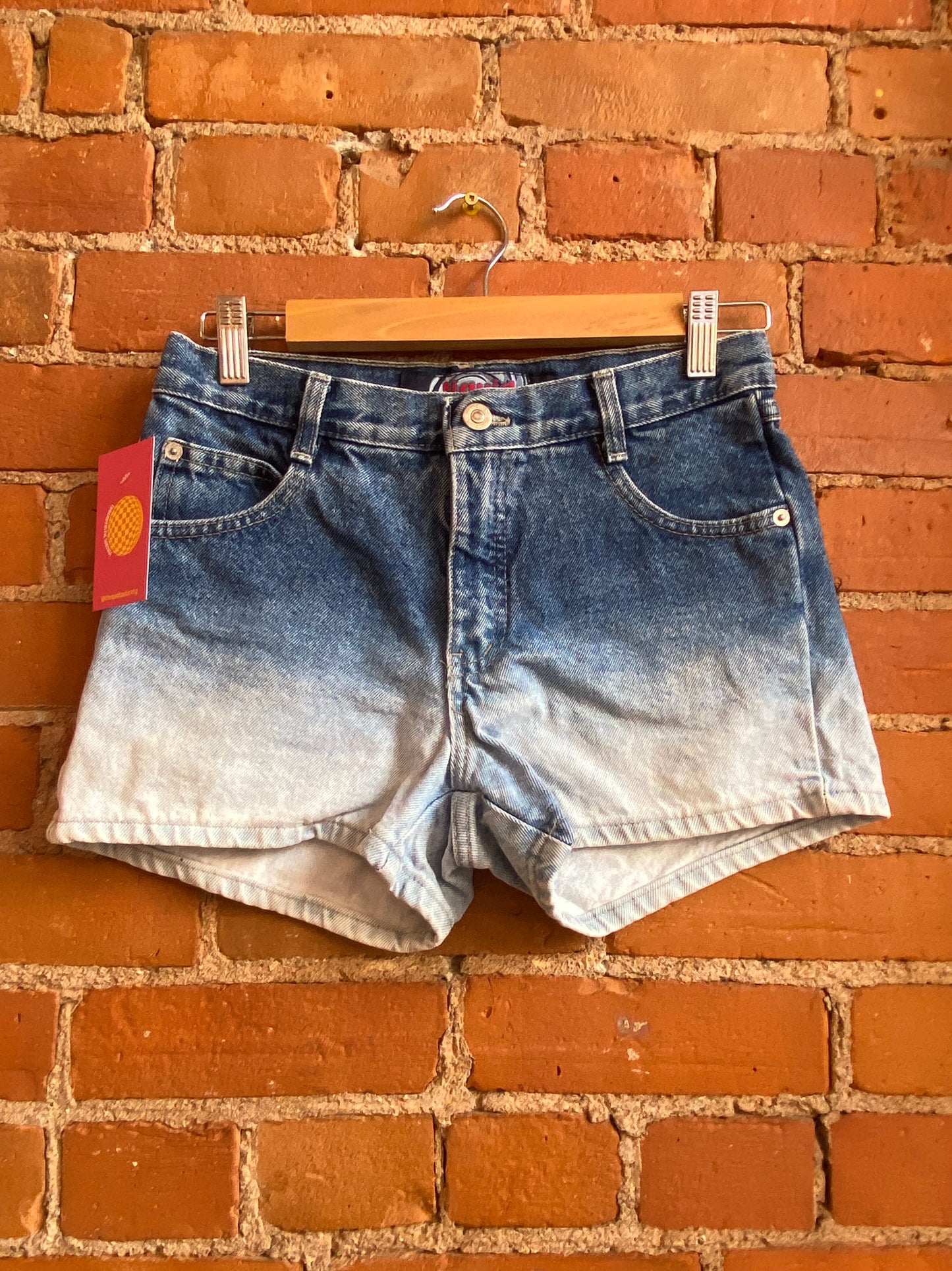 1990s Liquid Ombre Wash Denim Shorts