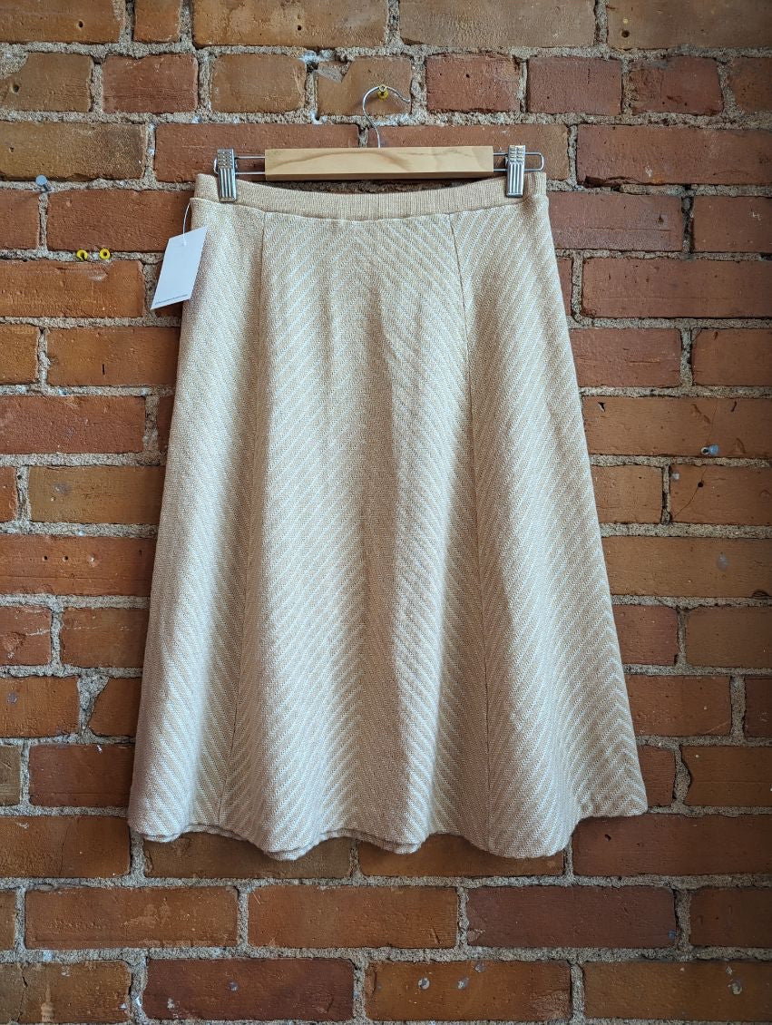 1970s St. Michael Beige and Tan Knit Skirt