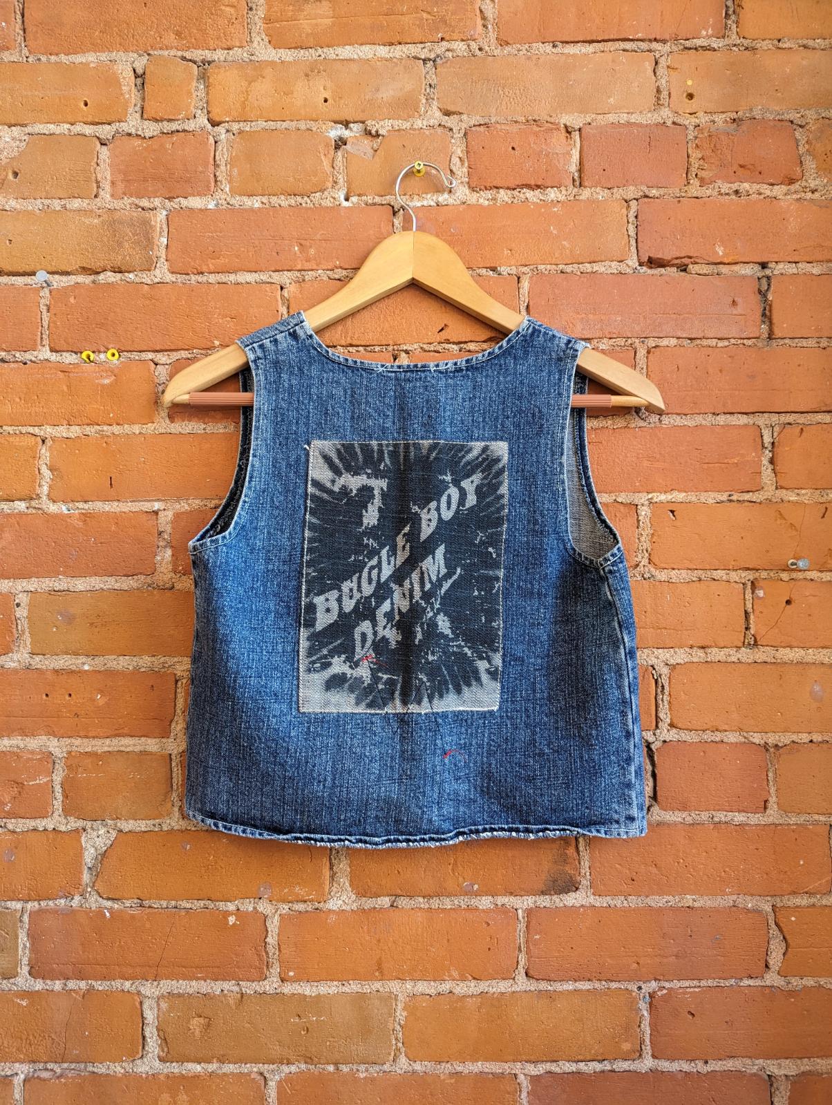 1990s Bugle Boy Cropped Denim Vest