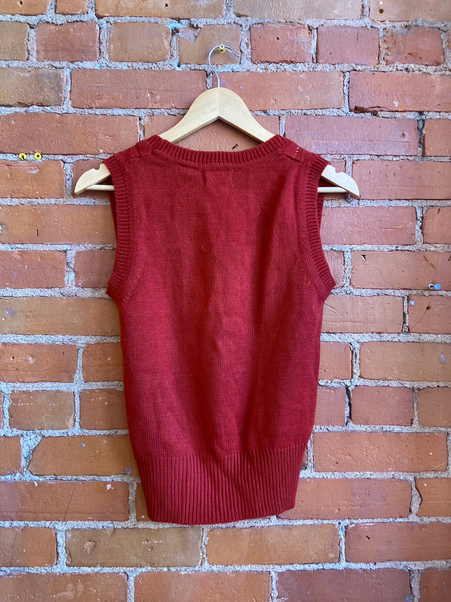 1970s Mister Leonard Rust Coloured Sweater Vest