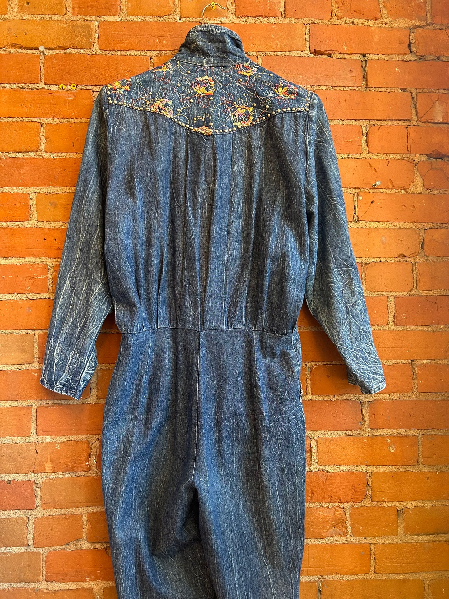 80's Bedazzled Belted Jumpsuit