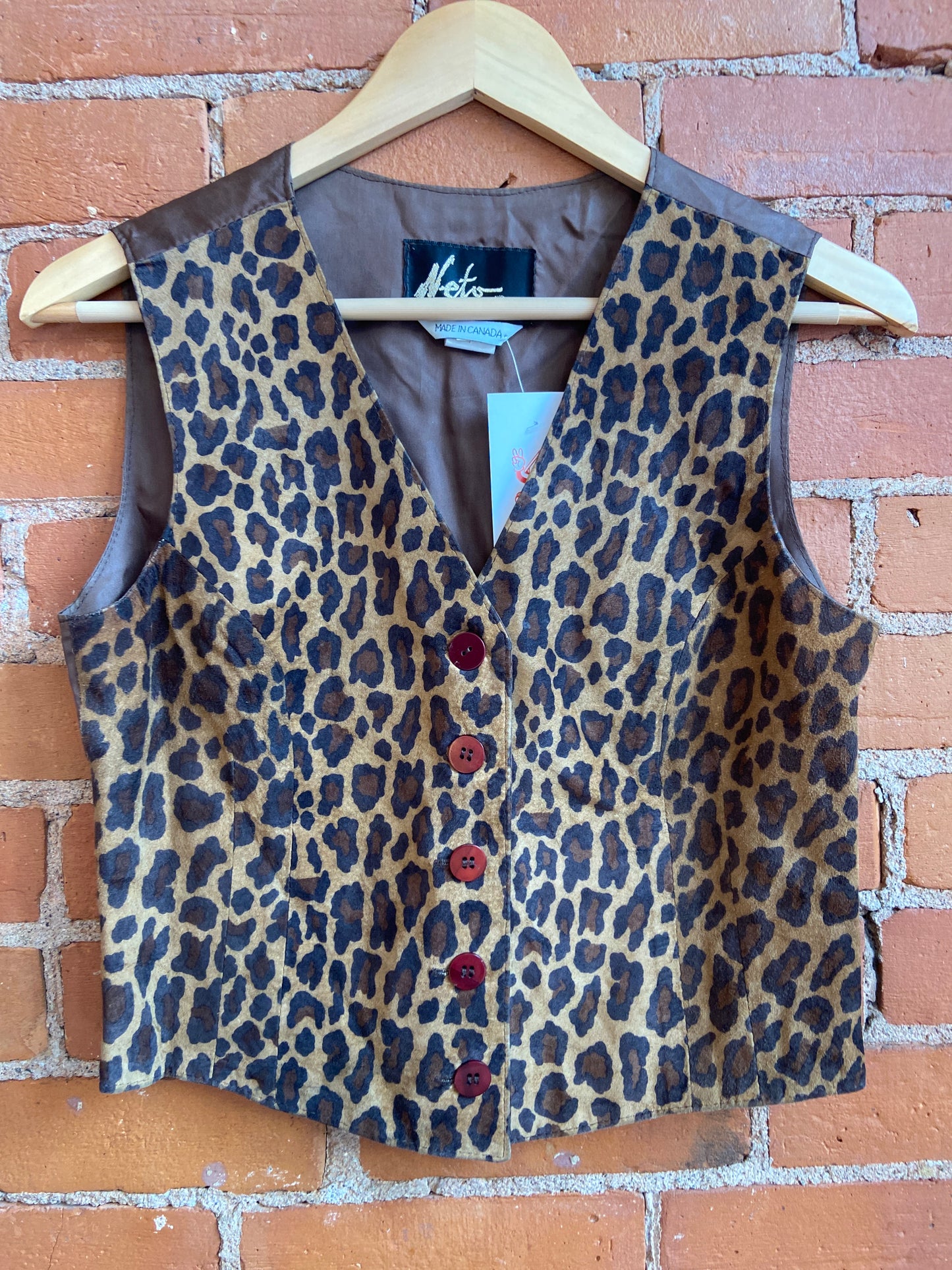 Suede Leopard Print Vest