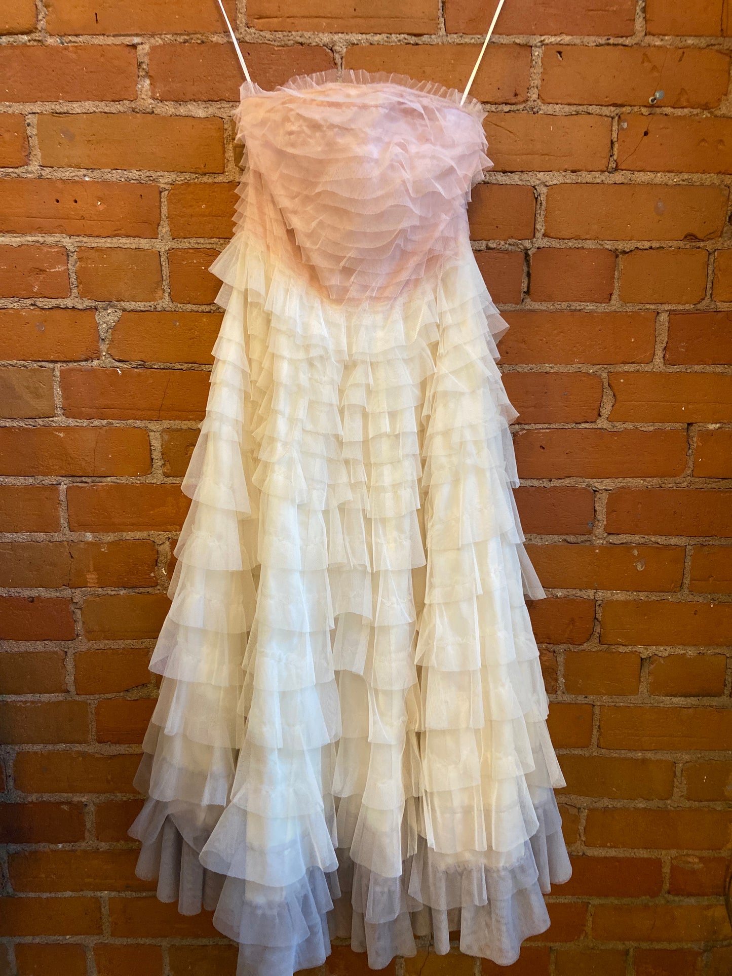 90s Tulle Strapless Ombre Dress