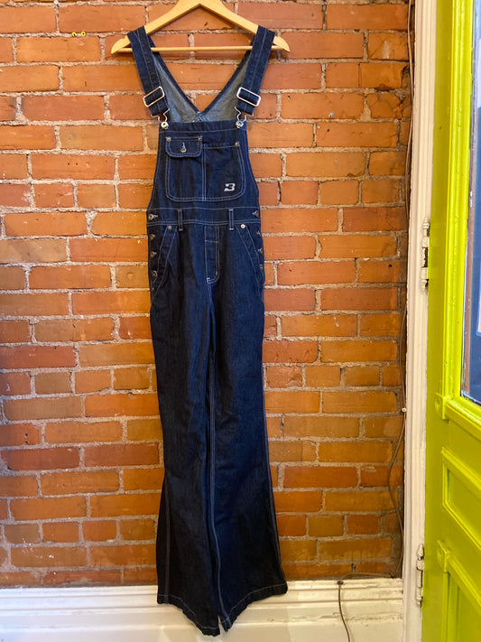 1990s Brody Jeans Dark Wash, Flare Leg Denim Overalls