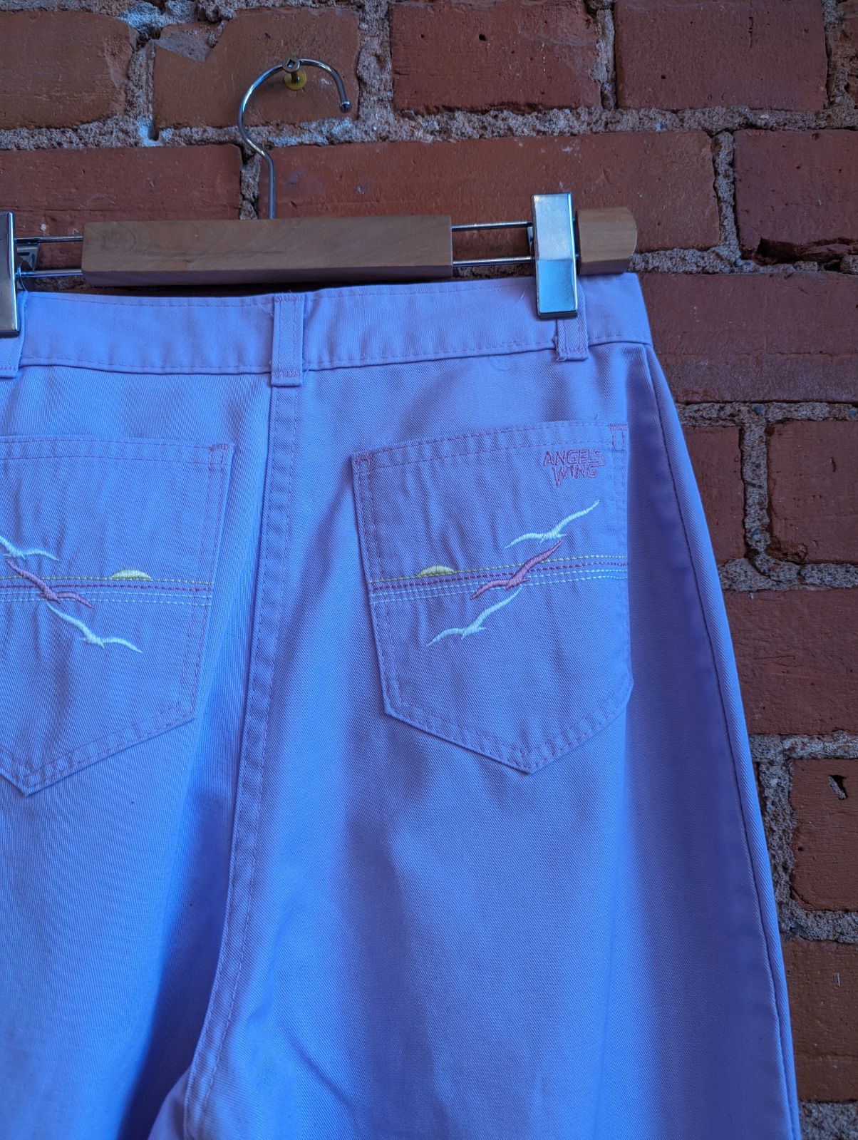 1980s Angels Wing Straight Leg Pastel Purple Pants