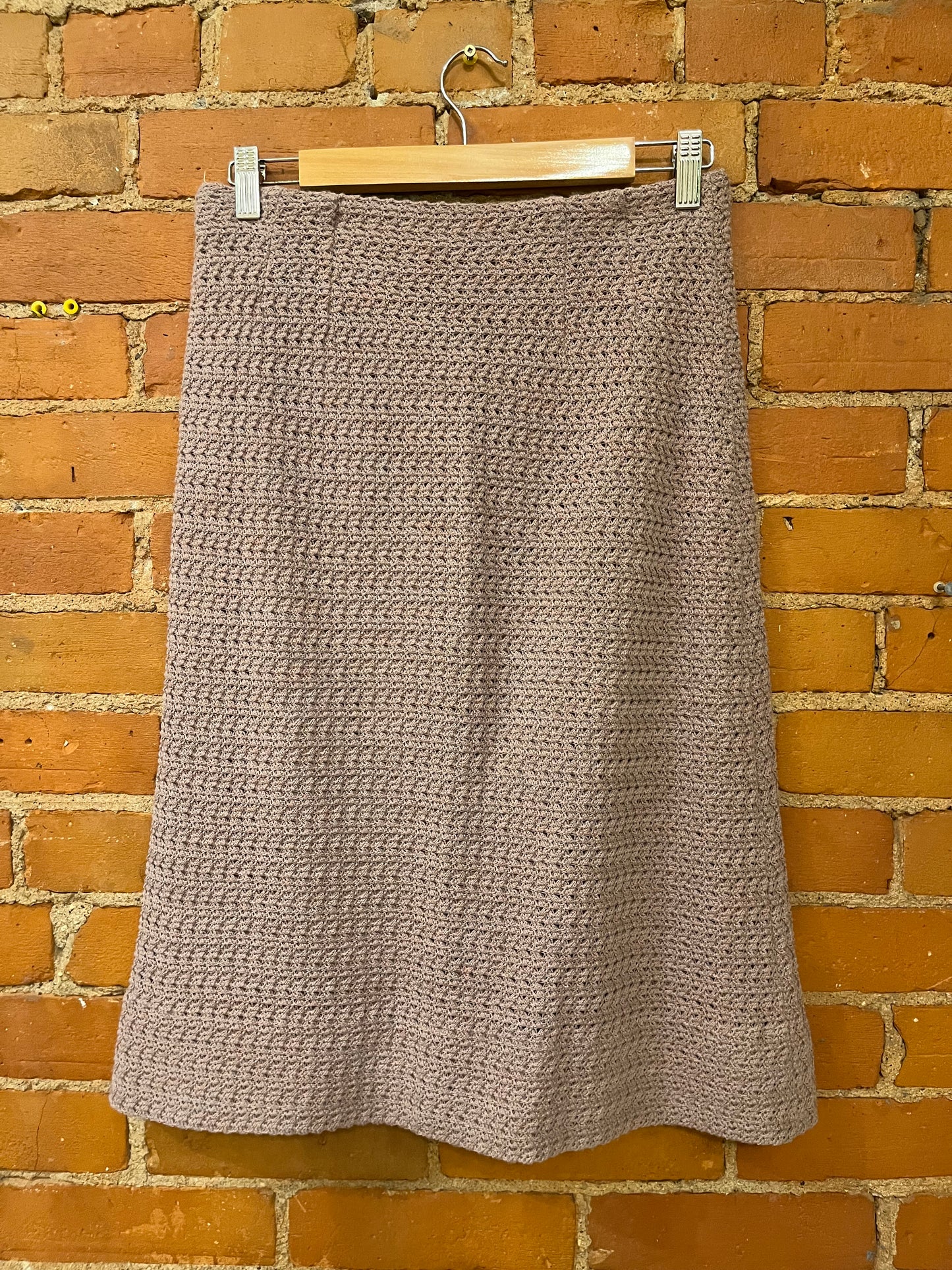 Purple Wool-Blend Knit Skirt