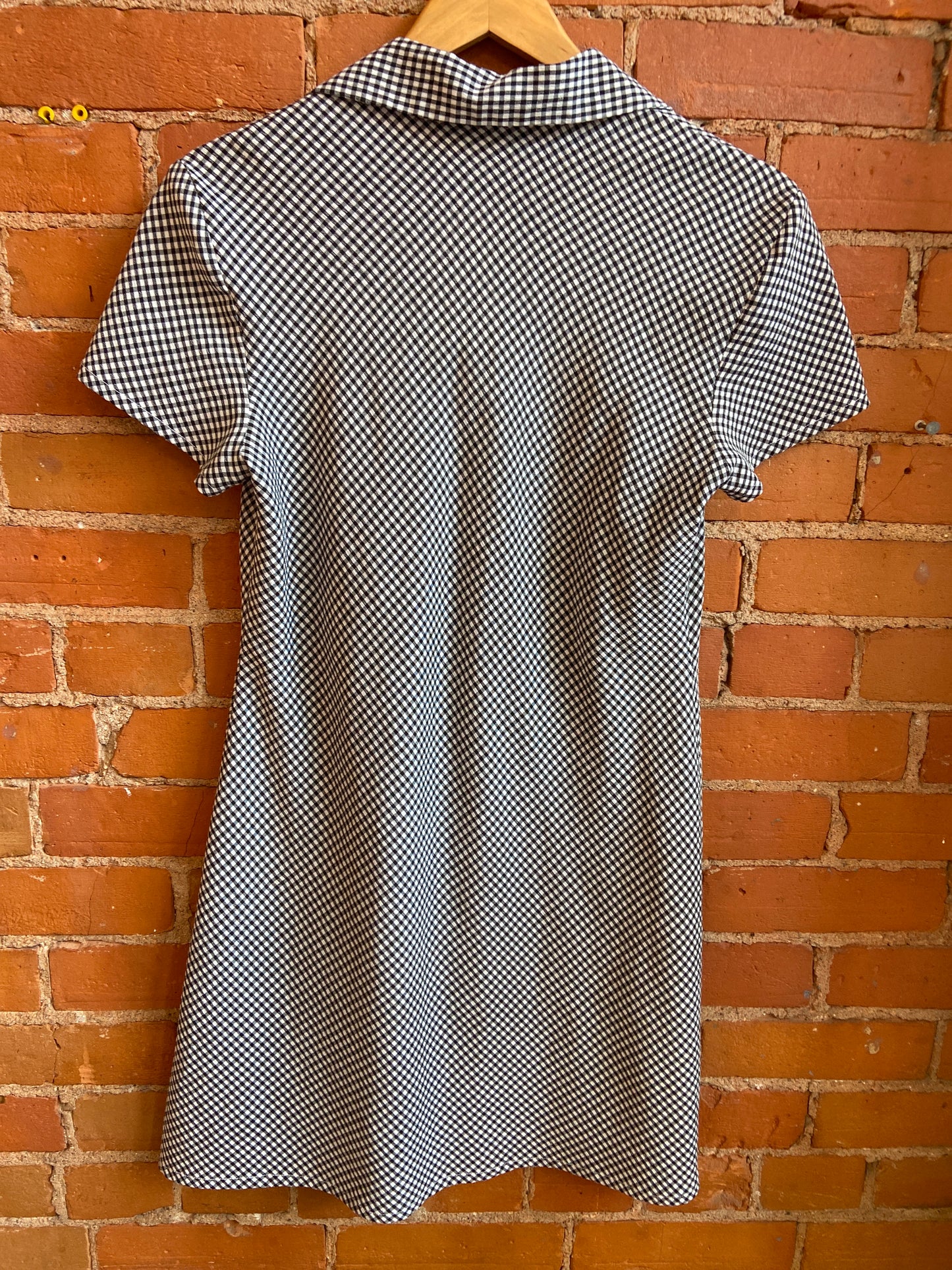 90's Smart Set B&W Gingham Collared Dress