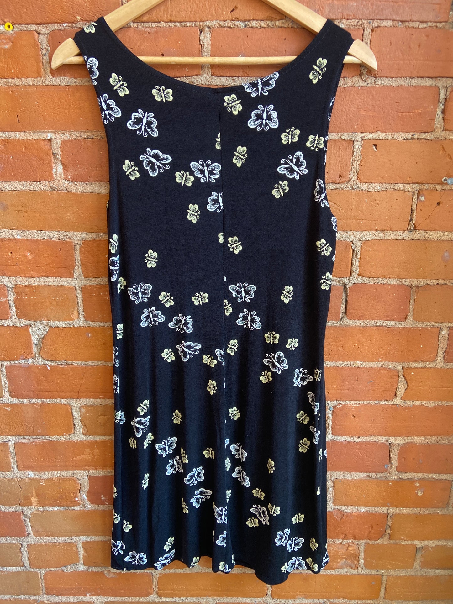 90's Black Slinky Butterfly Dress