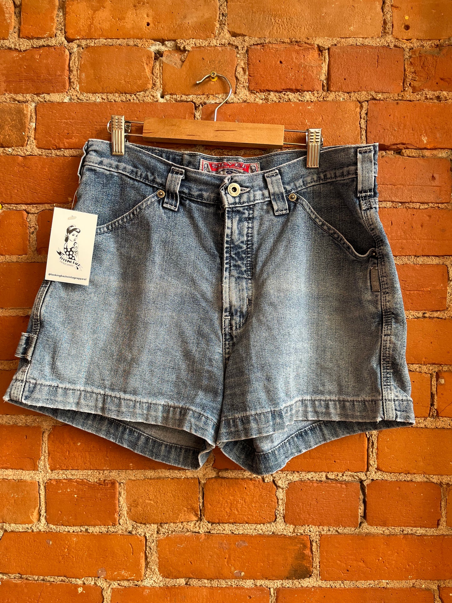 Silver Light Denim Carpenter Shorts