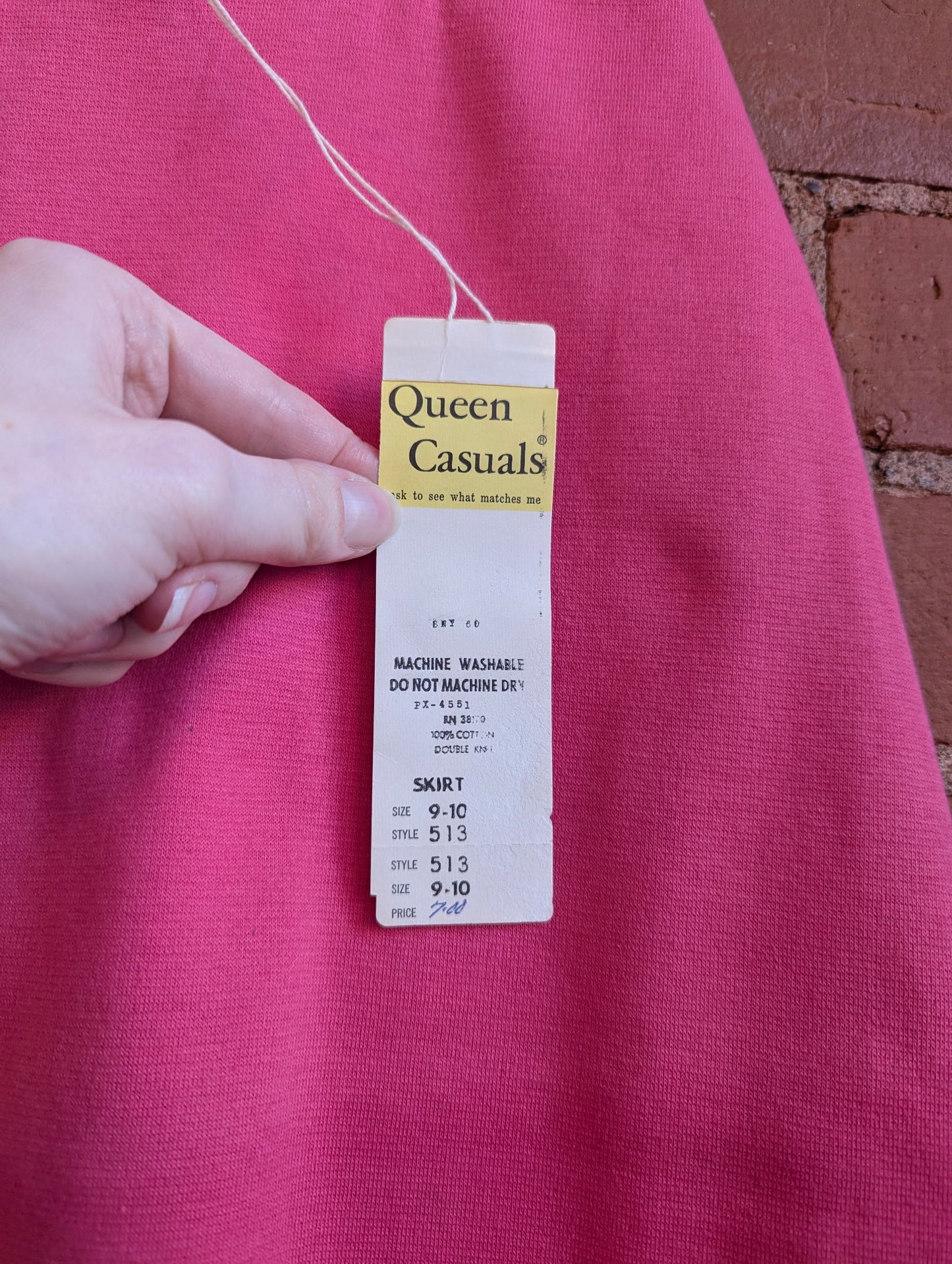 1960s Queen Casuals New With Tags Pink A-Line Skirt