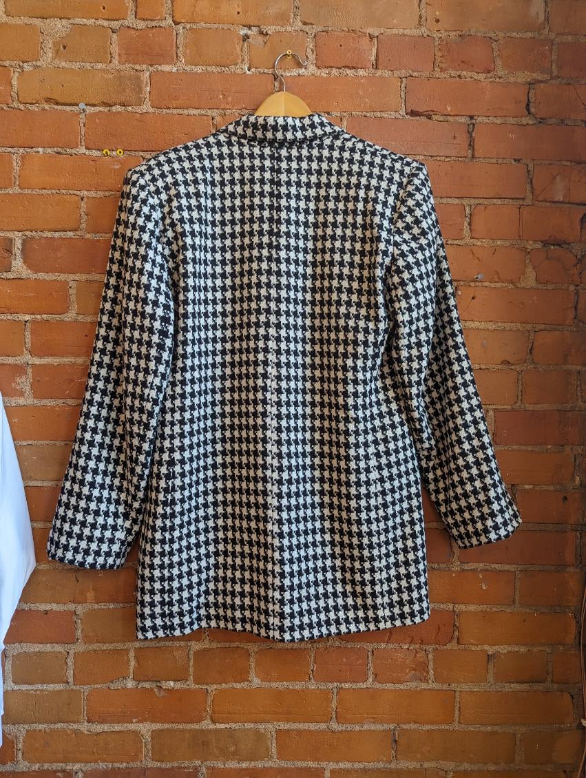 1980s Maison Christine Black and White Houndstooth Jacket