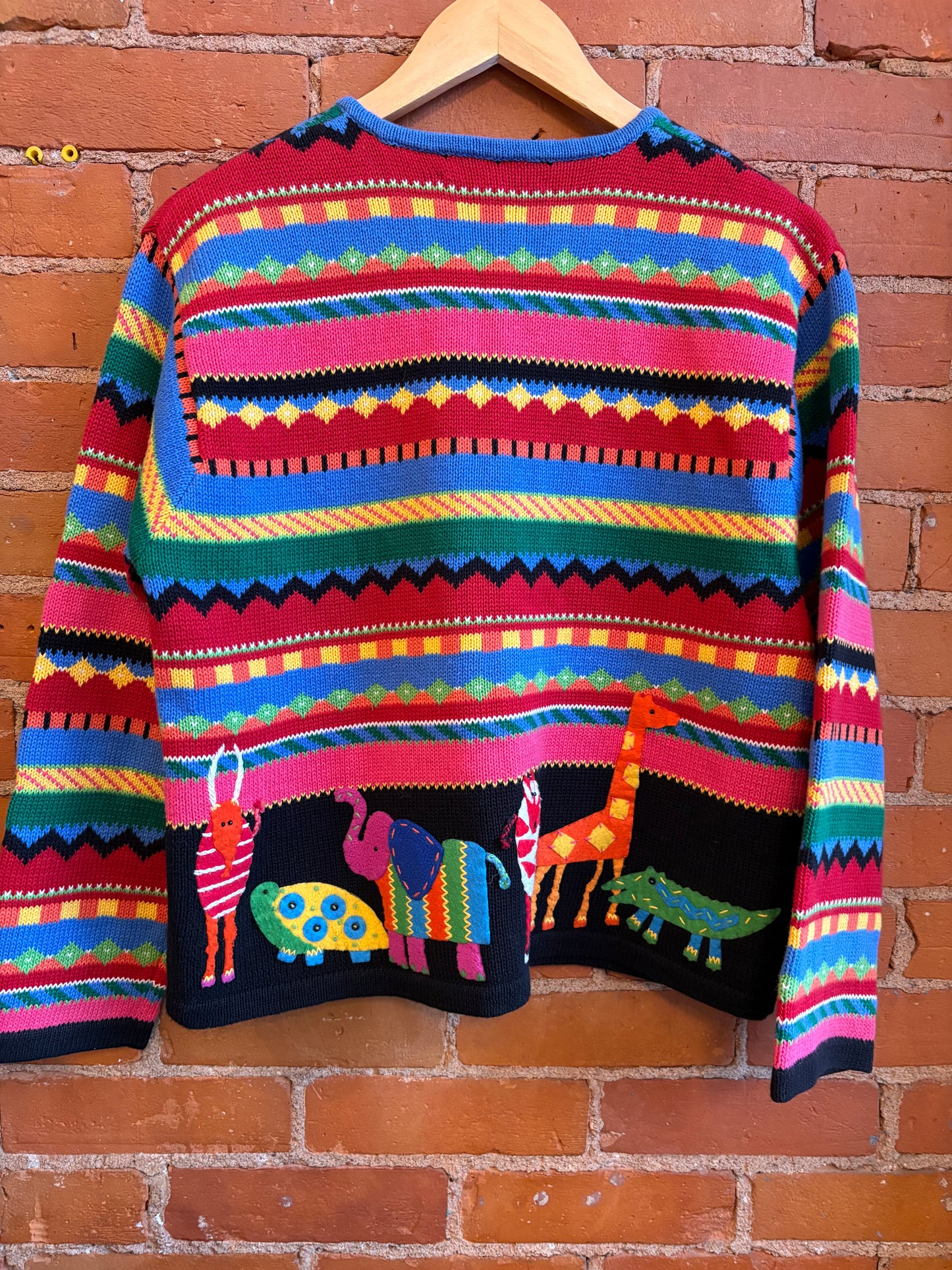 *Colourful Cotton Animal Knit Cardigan