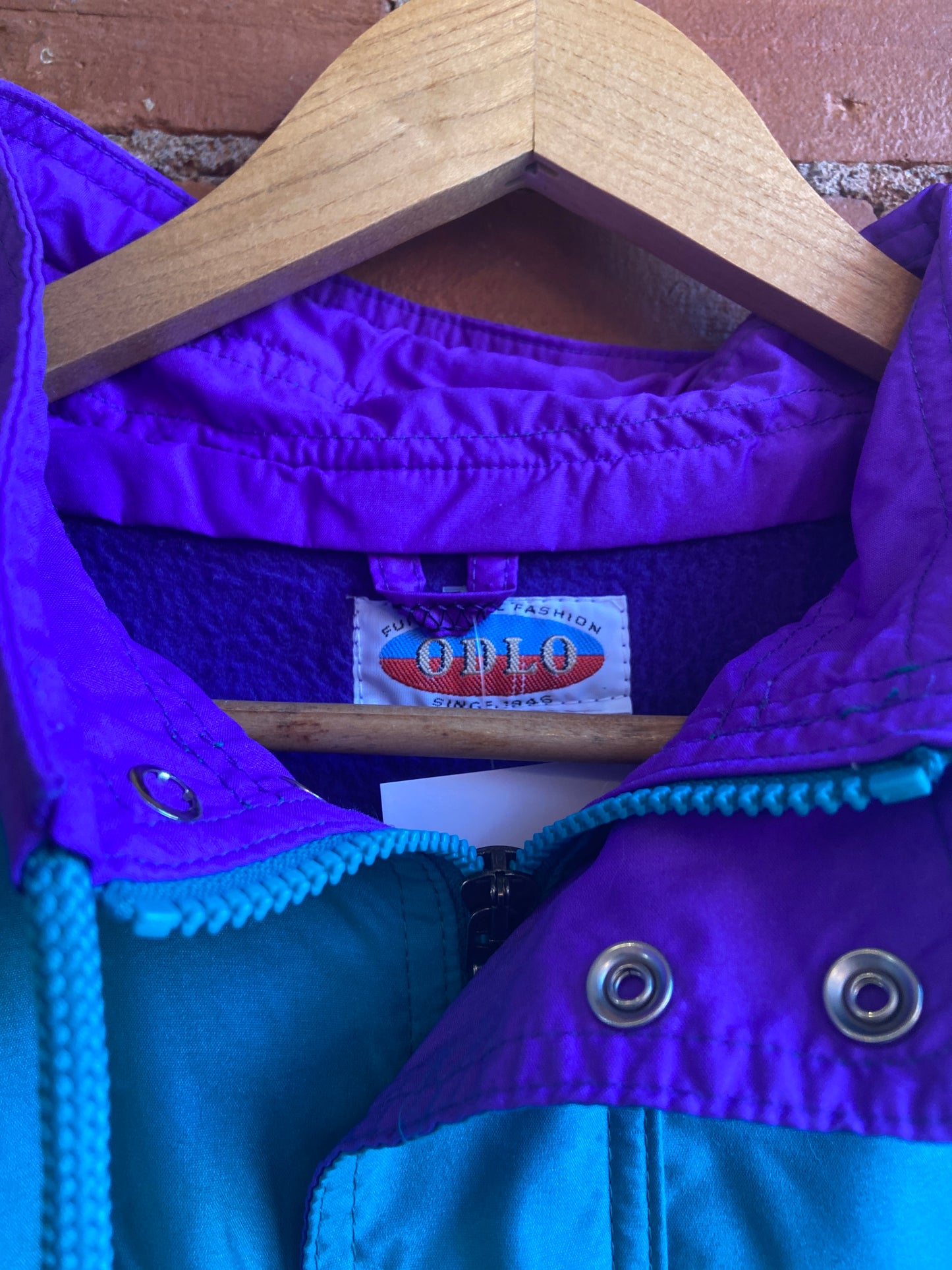 *90's Teal Fleece-Lined Jacket