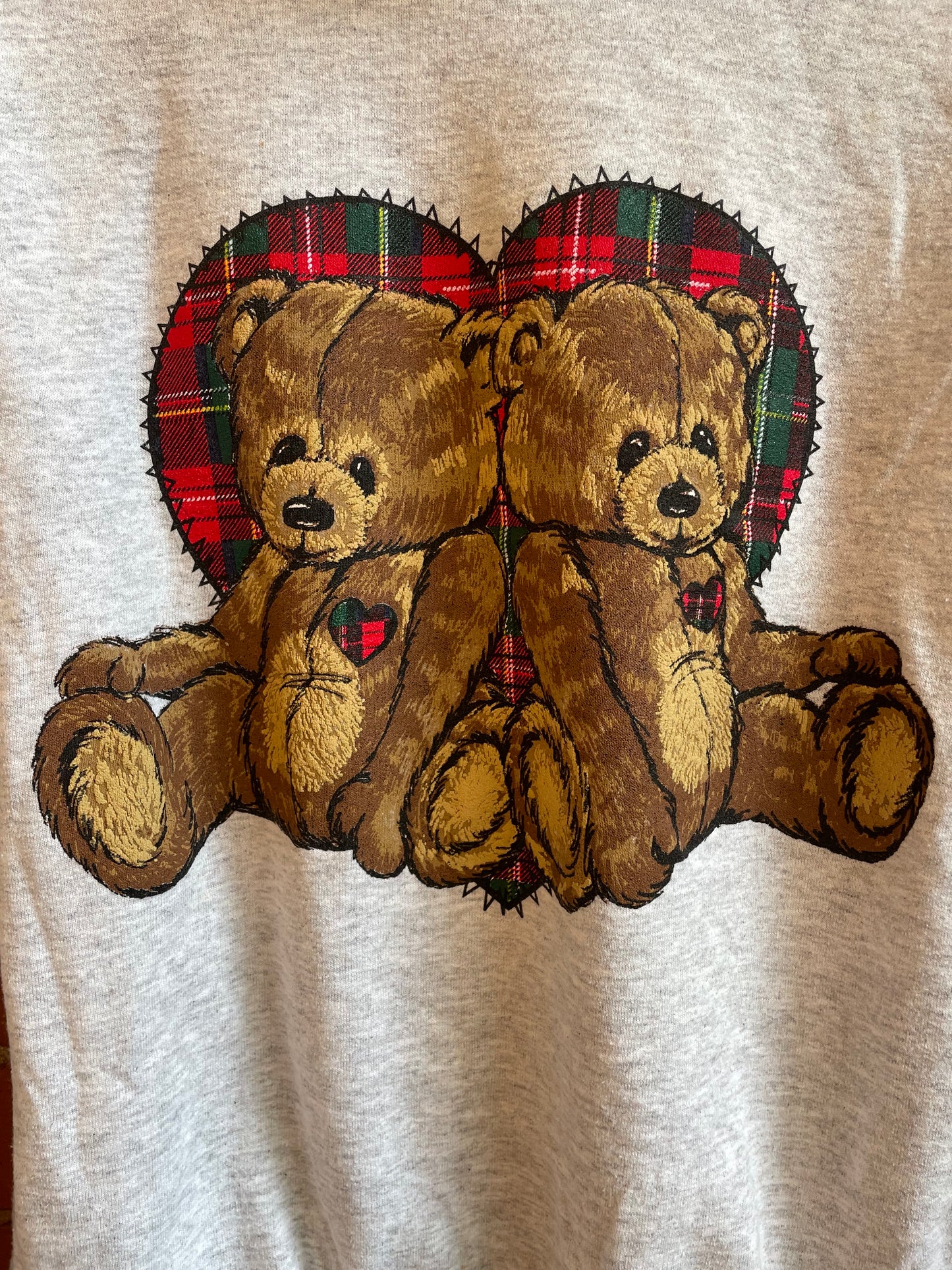 Teddy Bear Plaid Turtle Neck Sweater