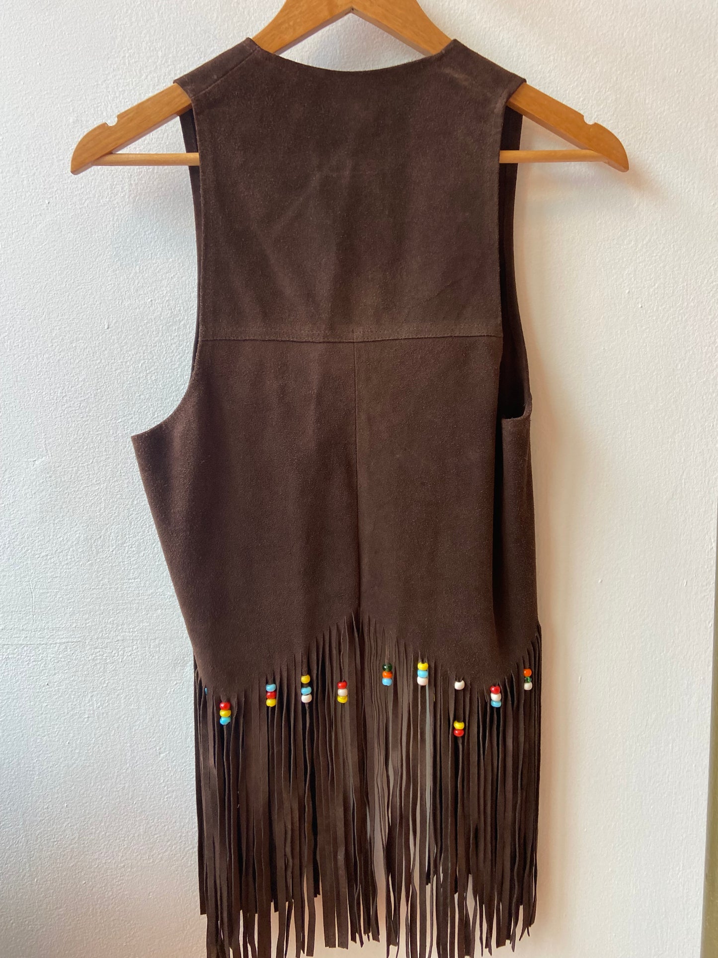 70's Brown Suede Fringe Vest