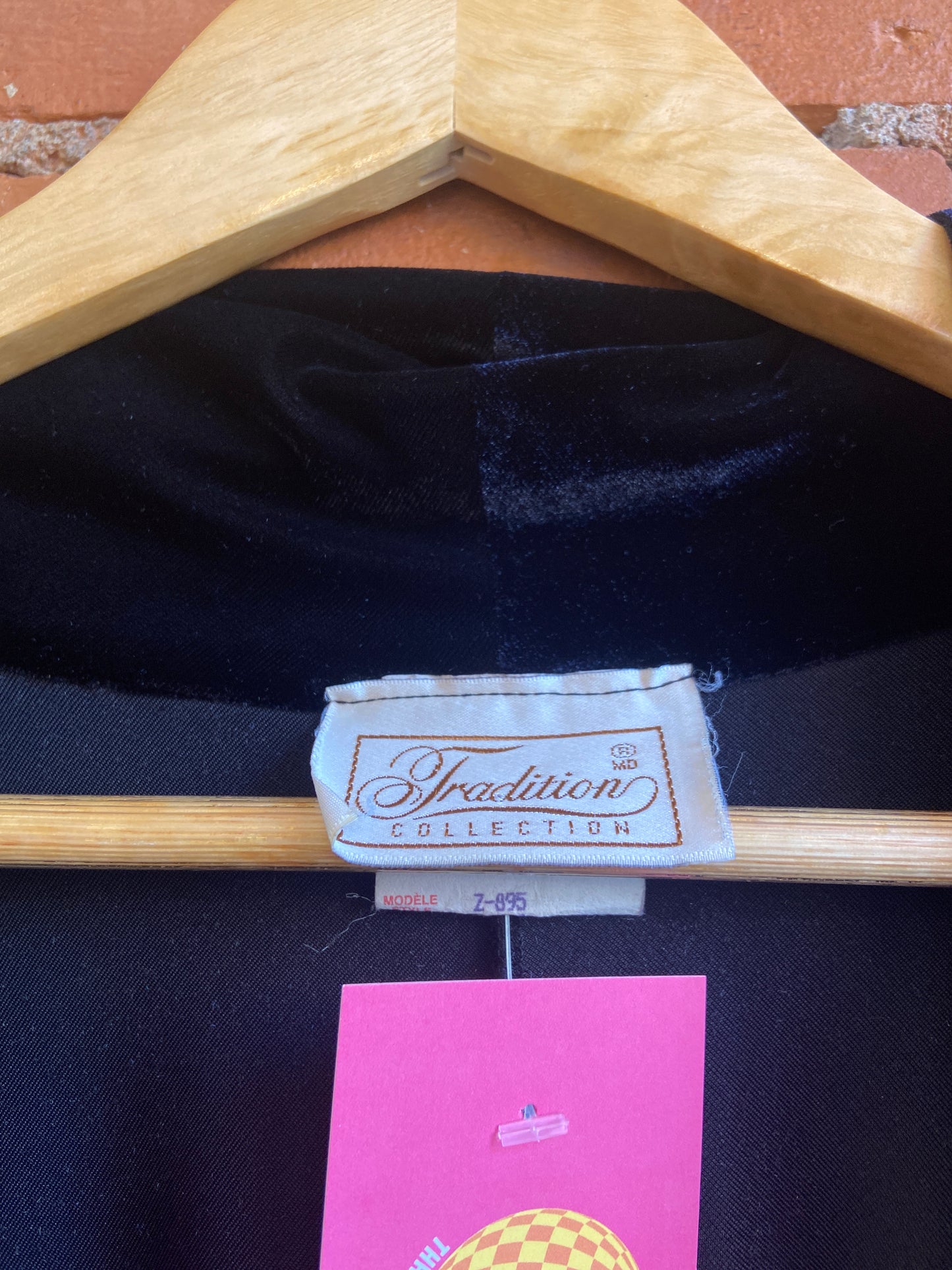 1990s Tradition Collection Black Velour Longline Jacket