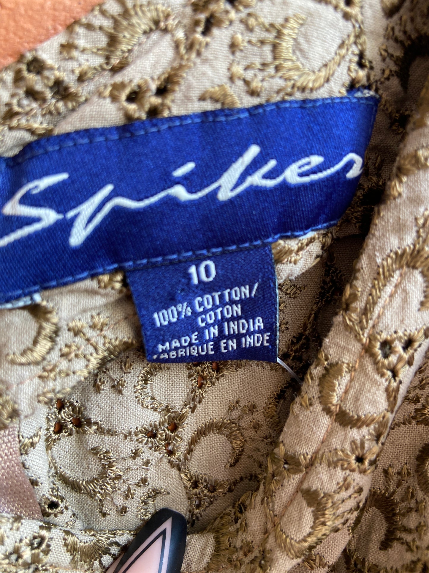 Taupe Cotton Eyelet Dress