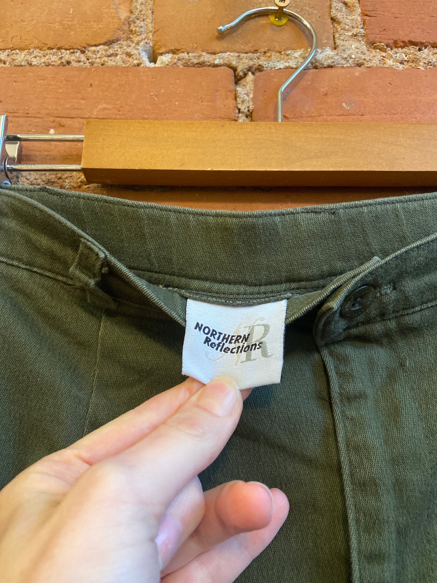 Y2K Northern Reflections Army Green Wide Leg Pants