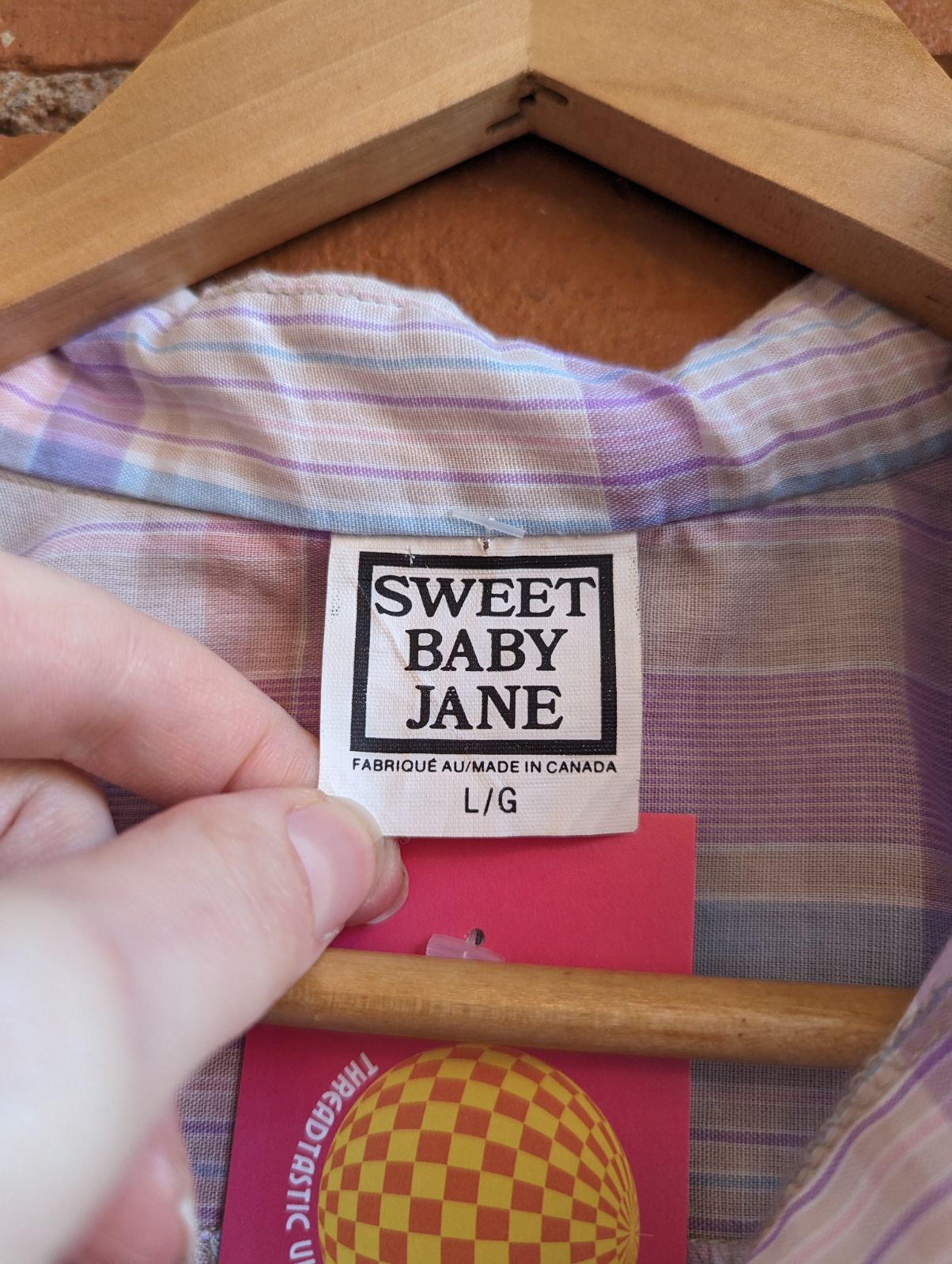 1990s Sweet Baby Jane Purple Plaid Blouse