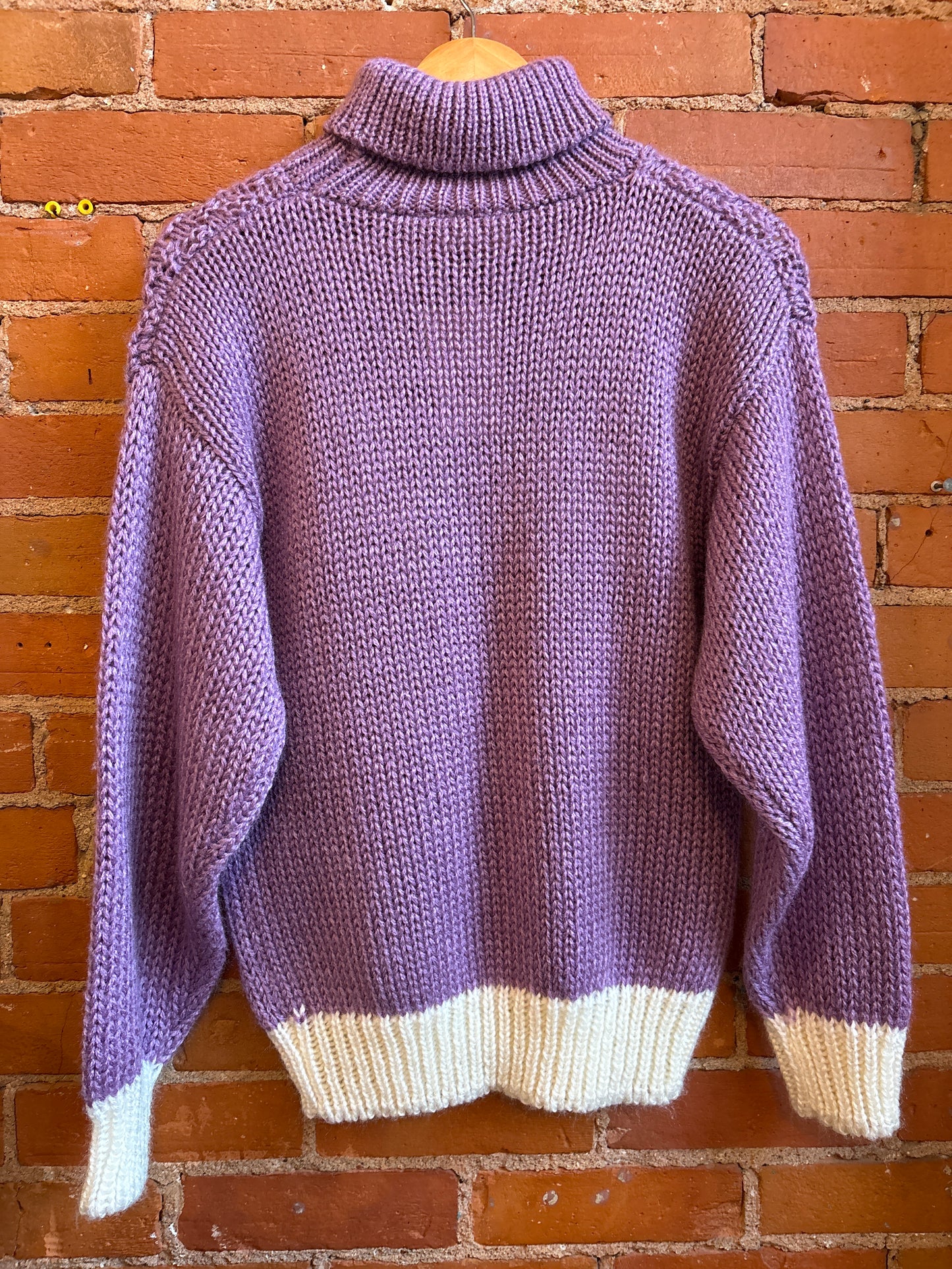 Purple Acrylic Reindeer Turtleneck