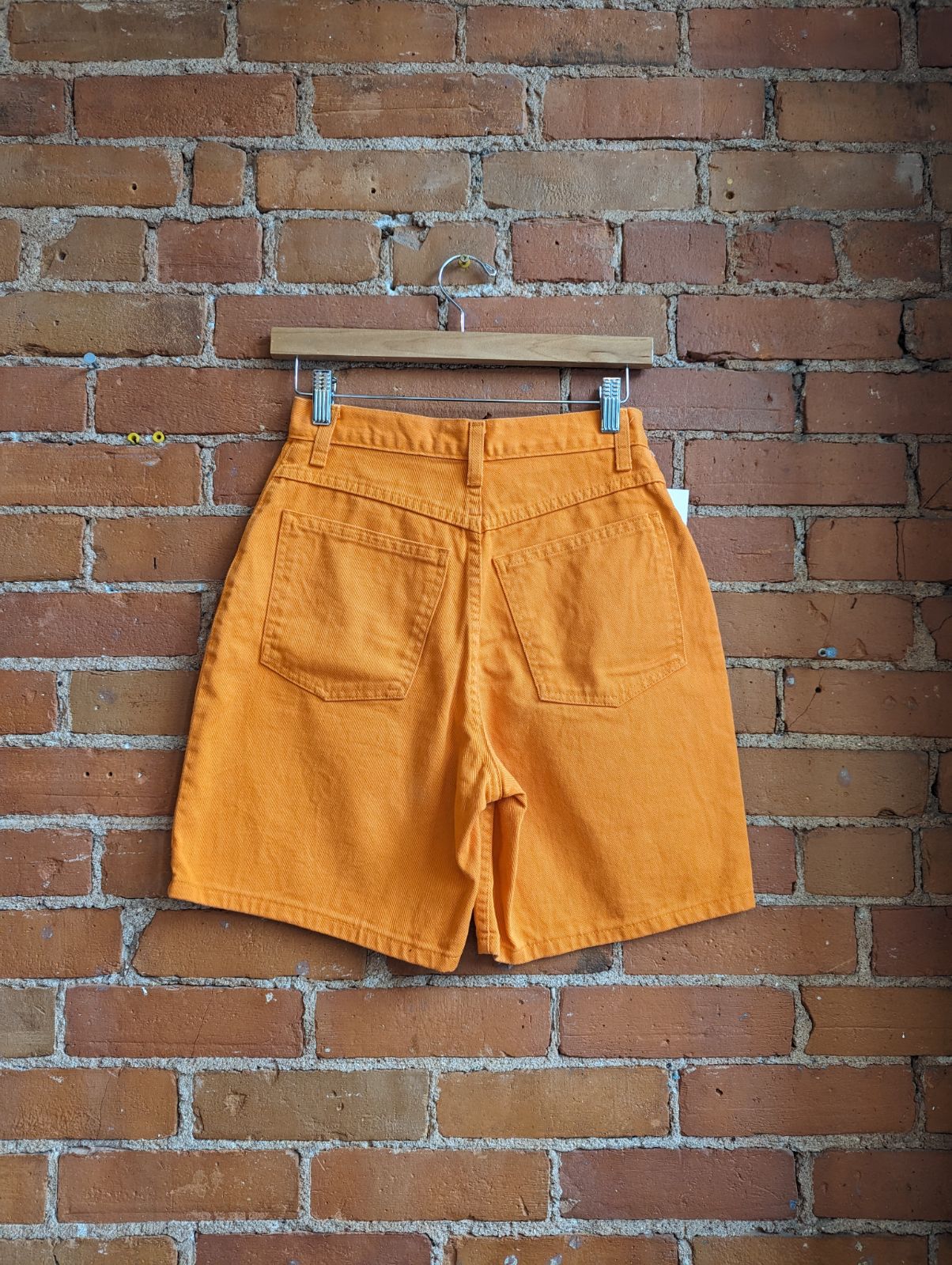 Kari Orange Longline Denim Shorts