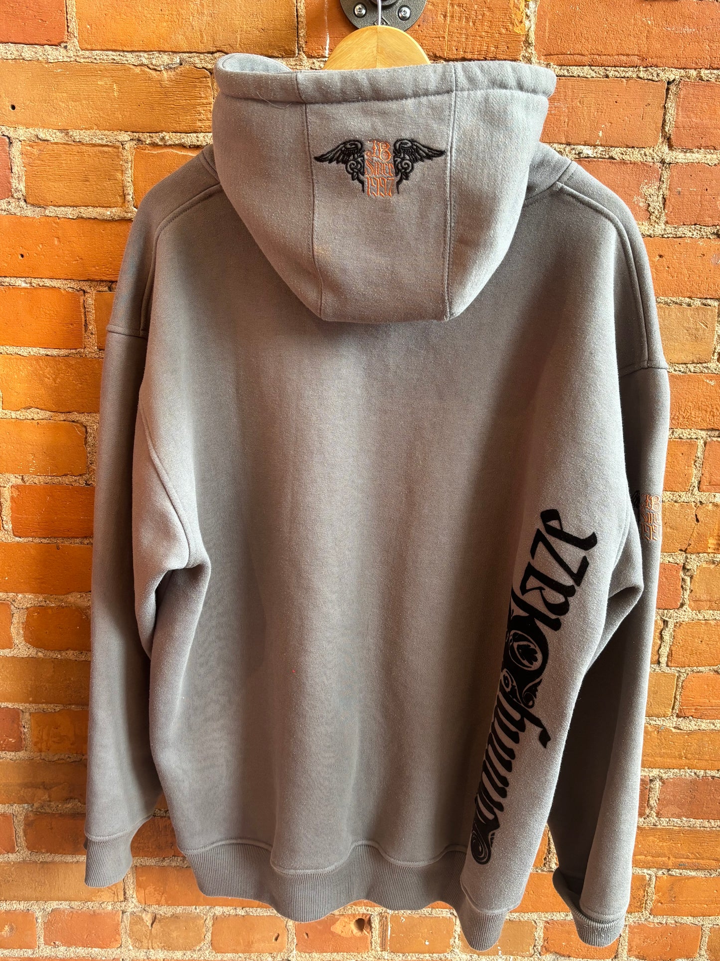 Johnny Blaze Grey Hoodie Velvet Detail