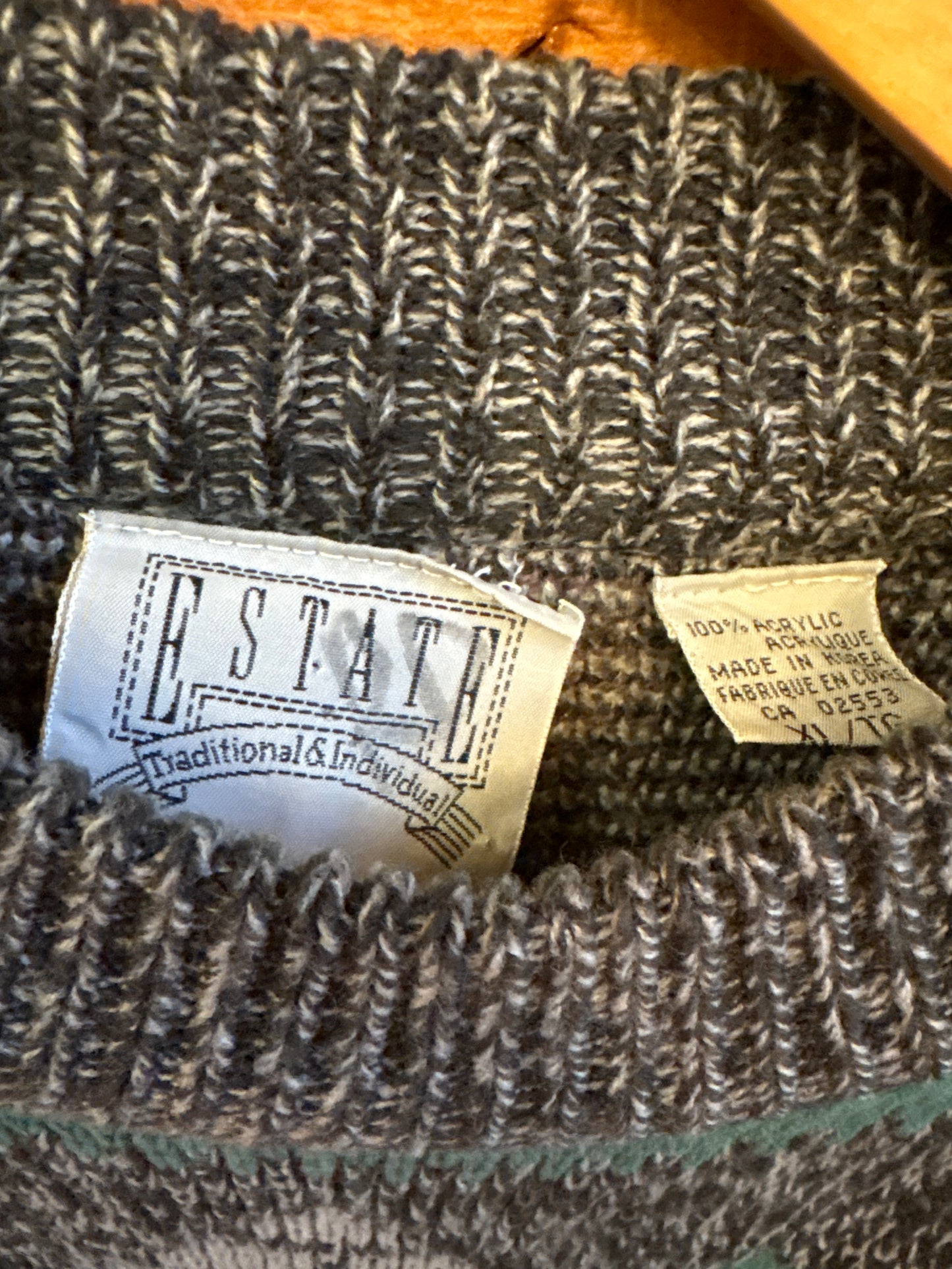 Grey & Purple 80's Dad Sweater