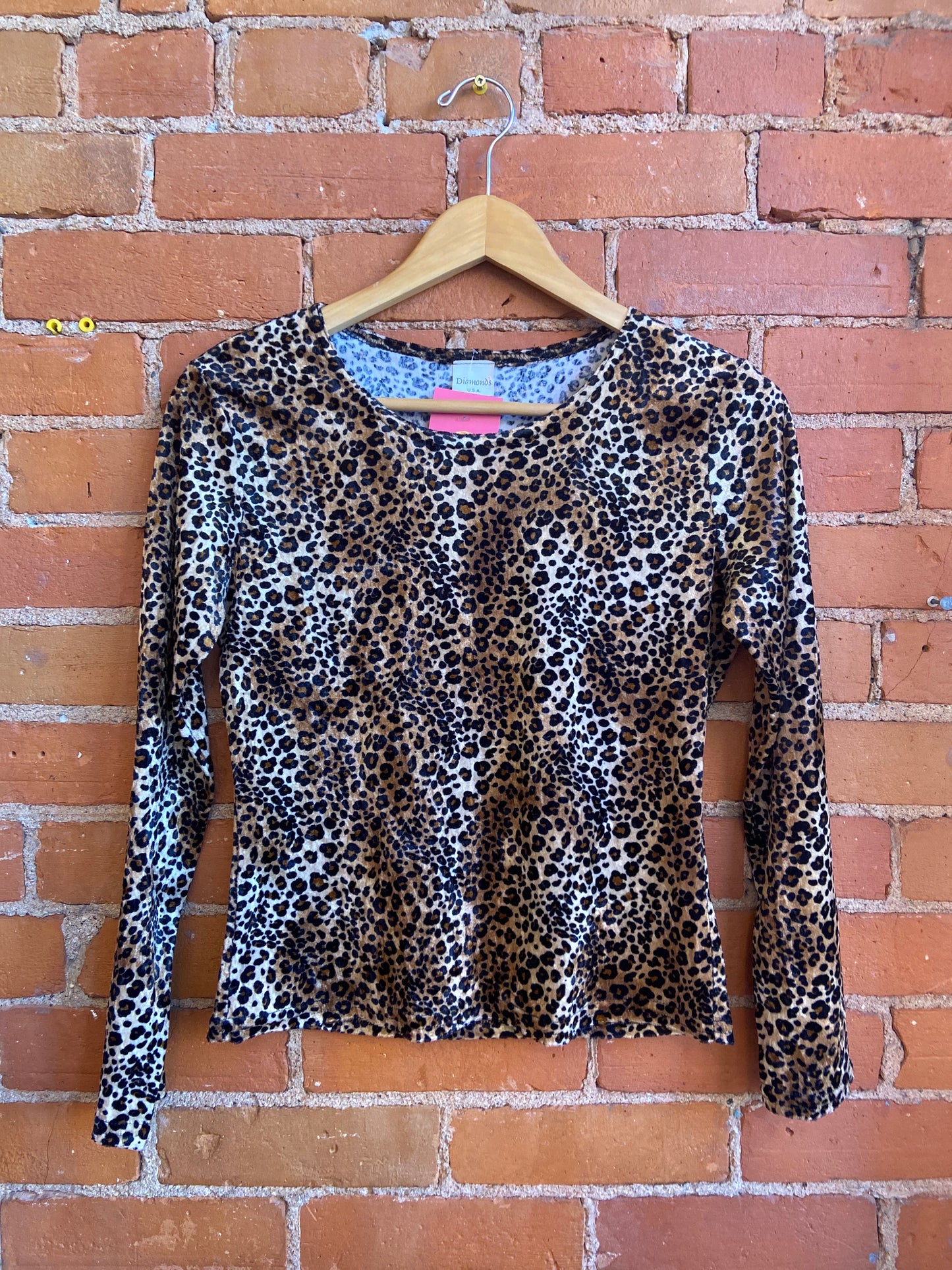 1990s Diamond's U.S.A. Leopard Print Long Sleeve Top