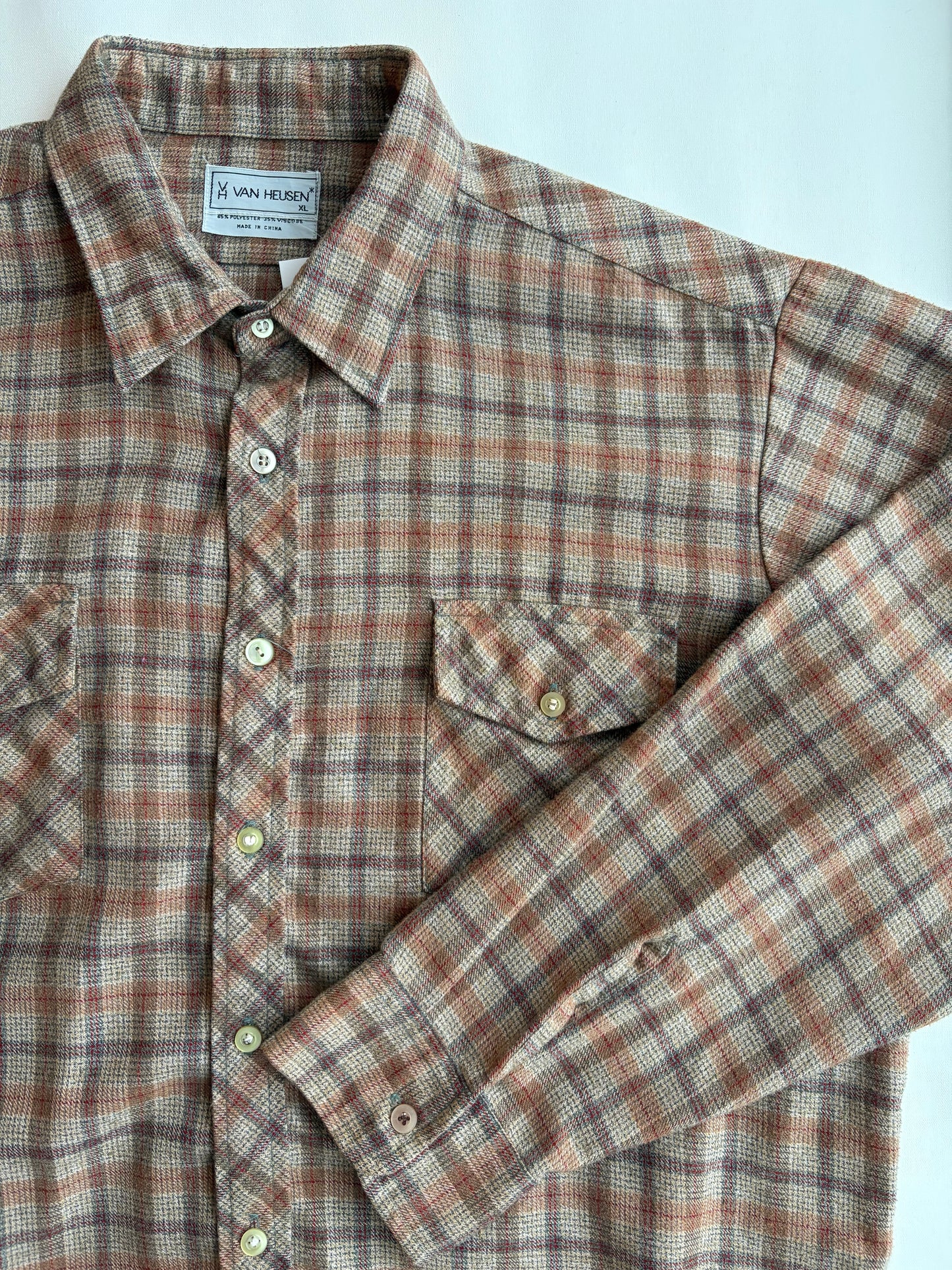 Light Brown Plaid Button-Up