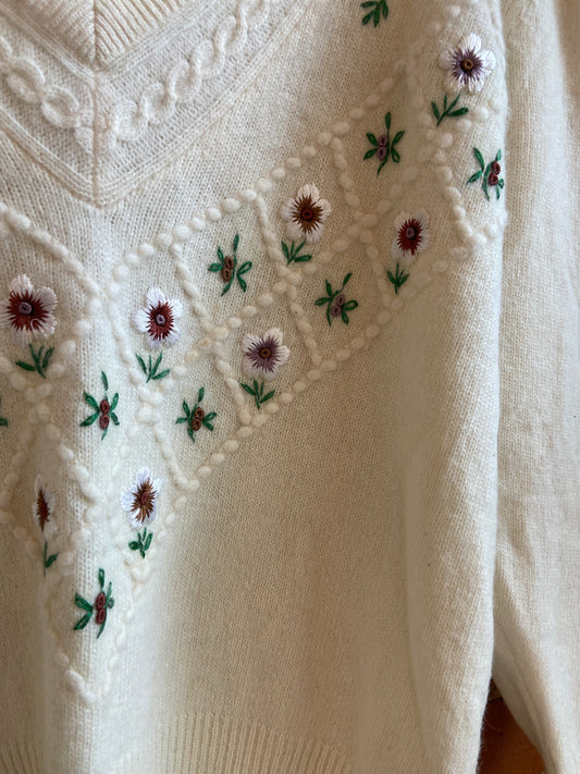 Embroidered Cottagecore Sweater