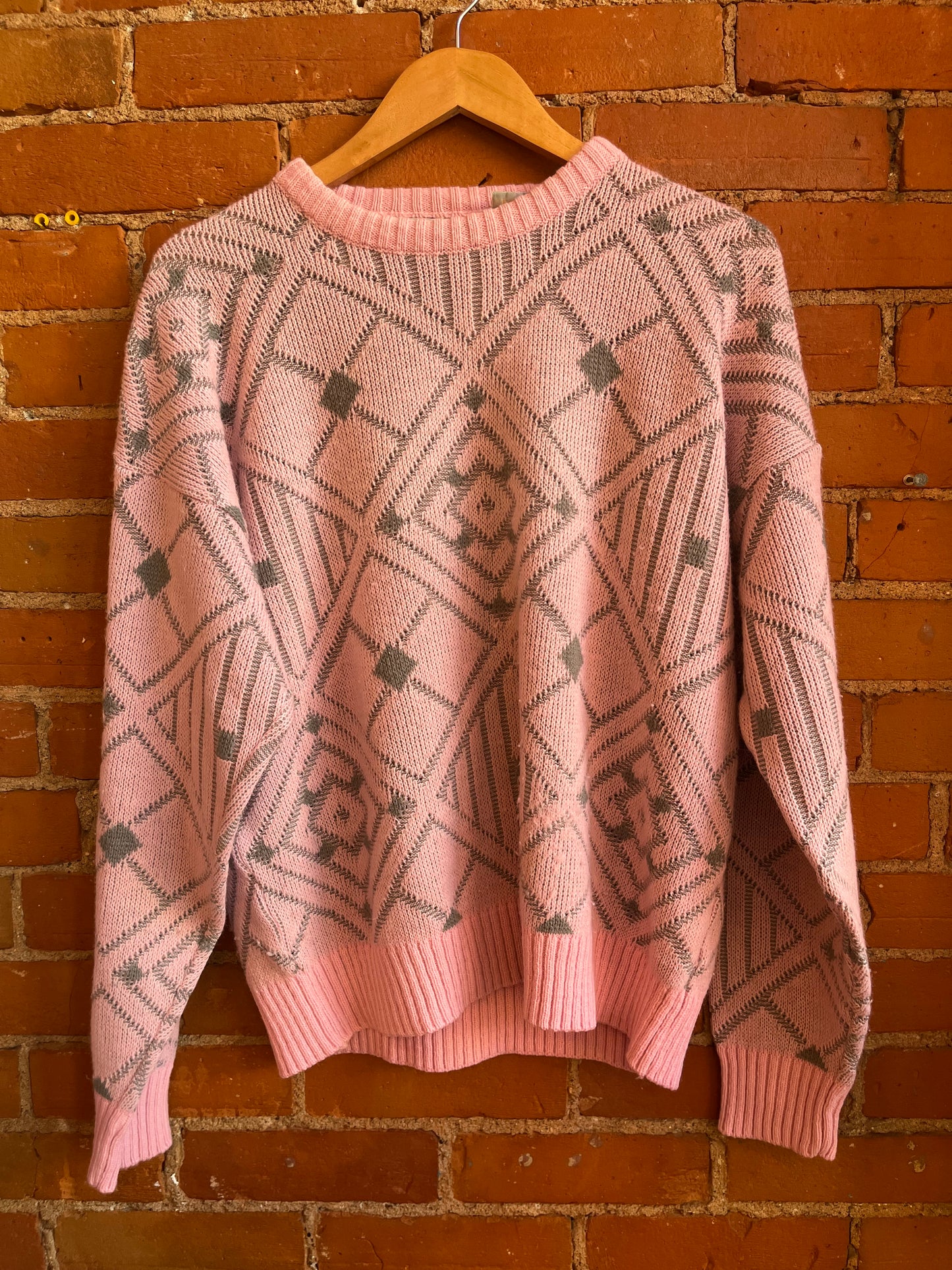 Pink & Grey Acrylic Sweater