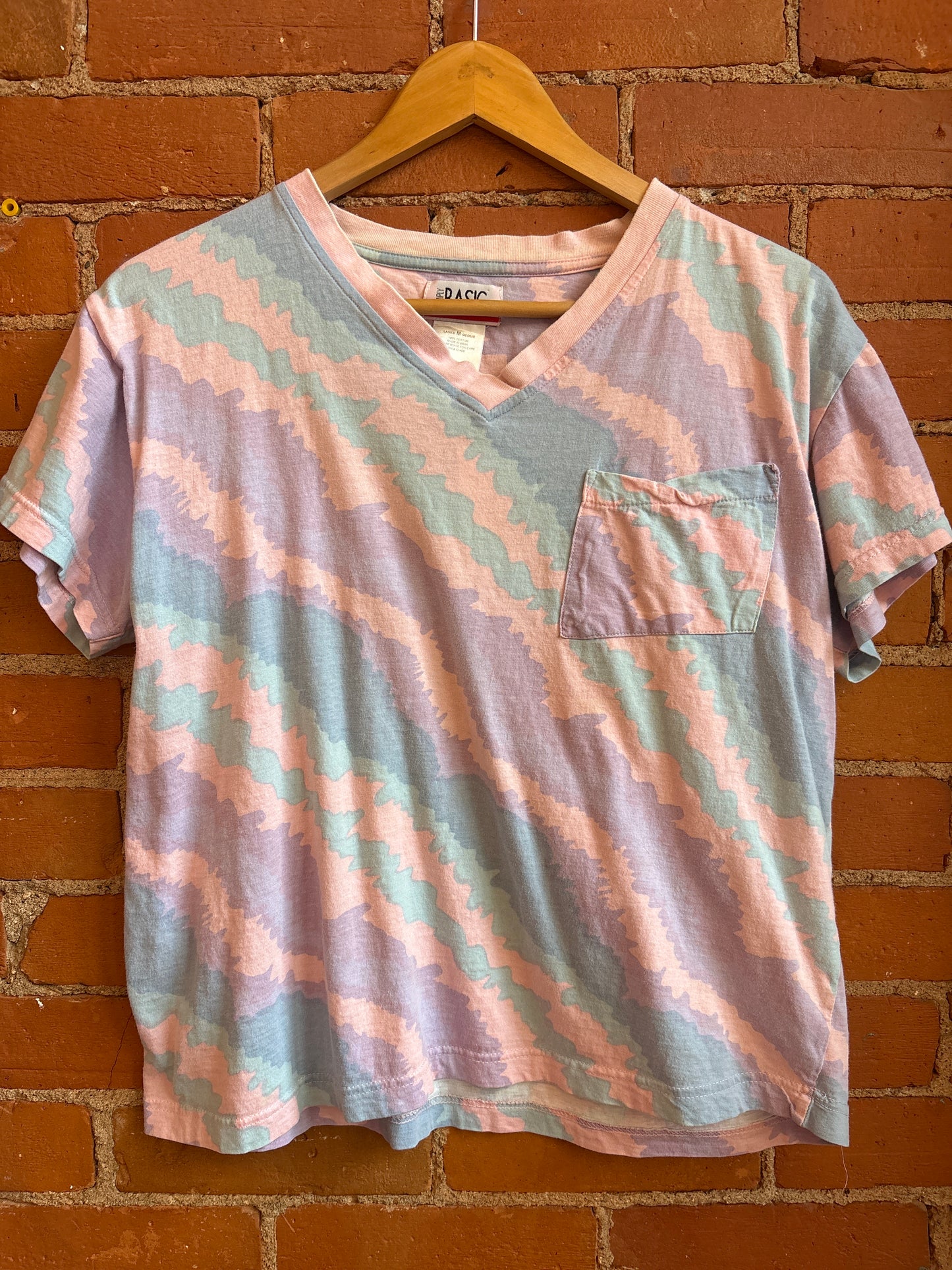 Pink, Purple & Blue Patterned Pocket Tee