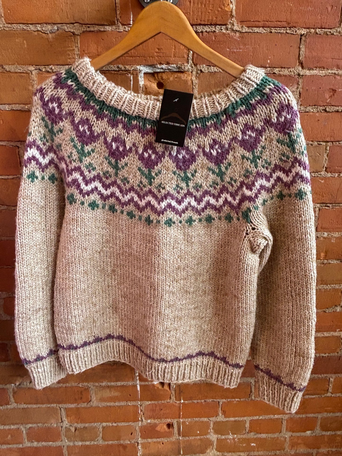 Home Knit Tulips Fair Isle Sweater