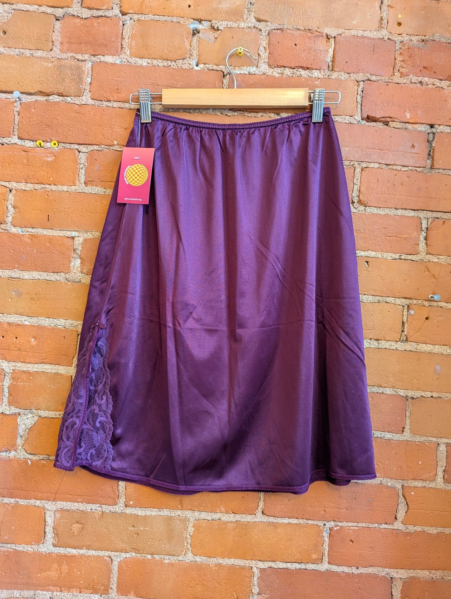 1970s Sweet Nothings by Maidenform Burgundy Slip Skirt