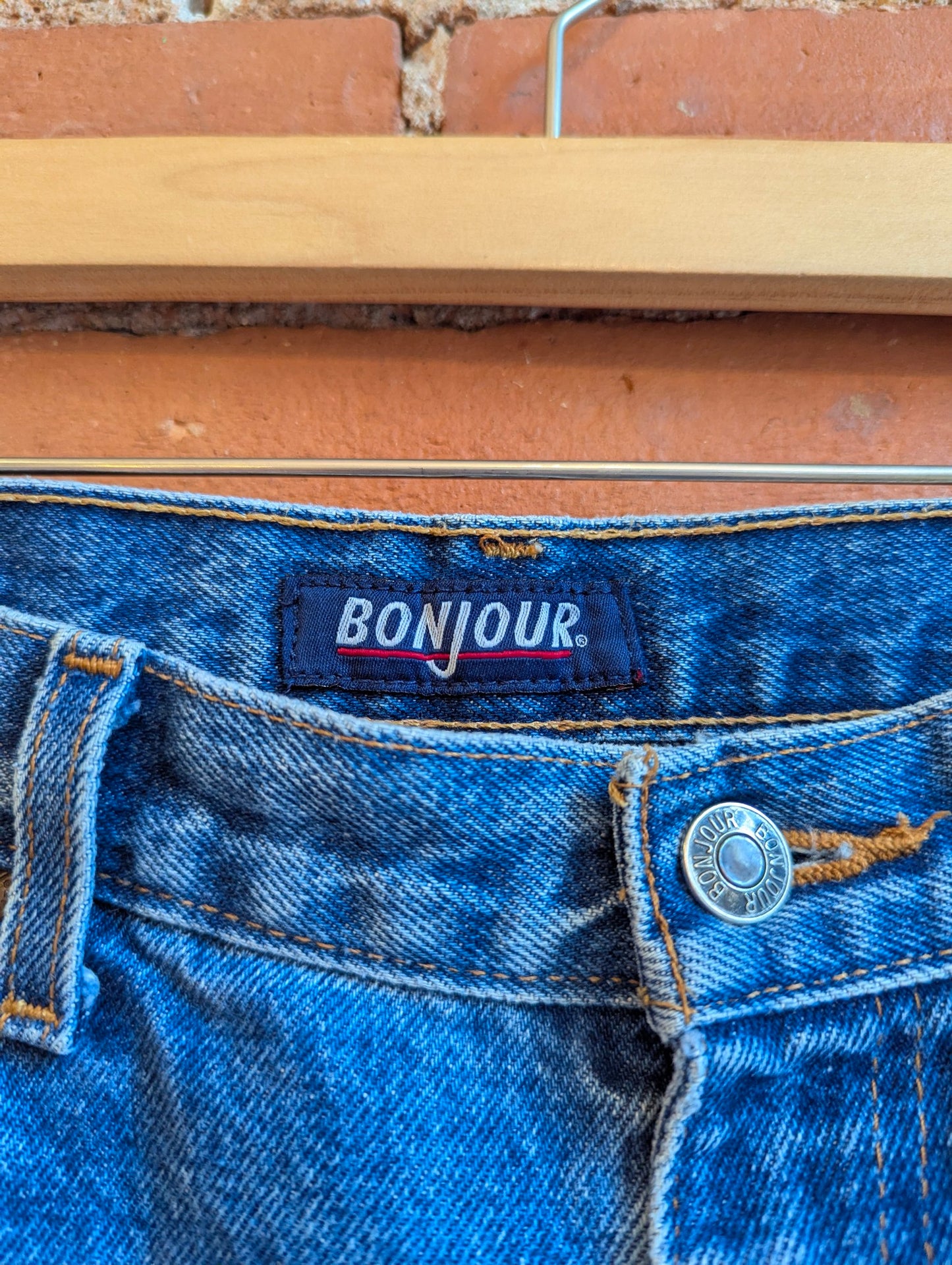 1990s Bonjour Medium Wash, Straight Leg Jeans