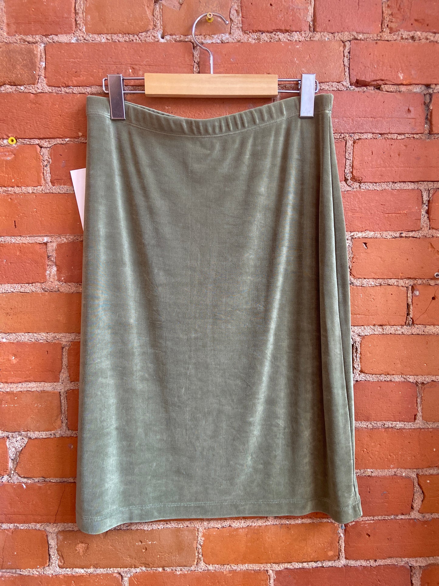 Slinky Green Midi Skirt