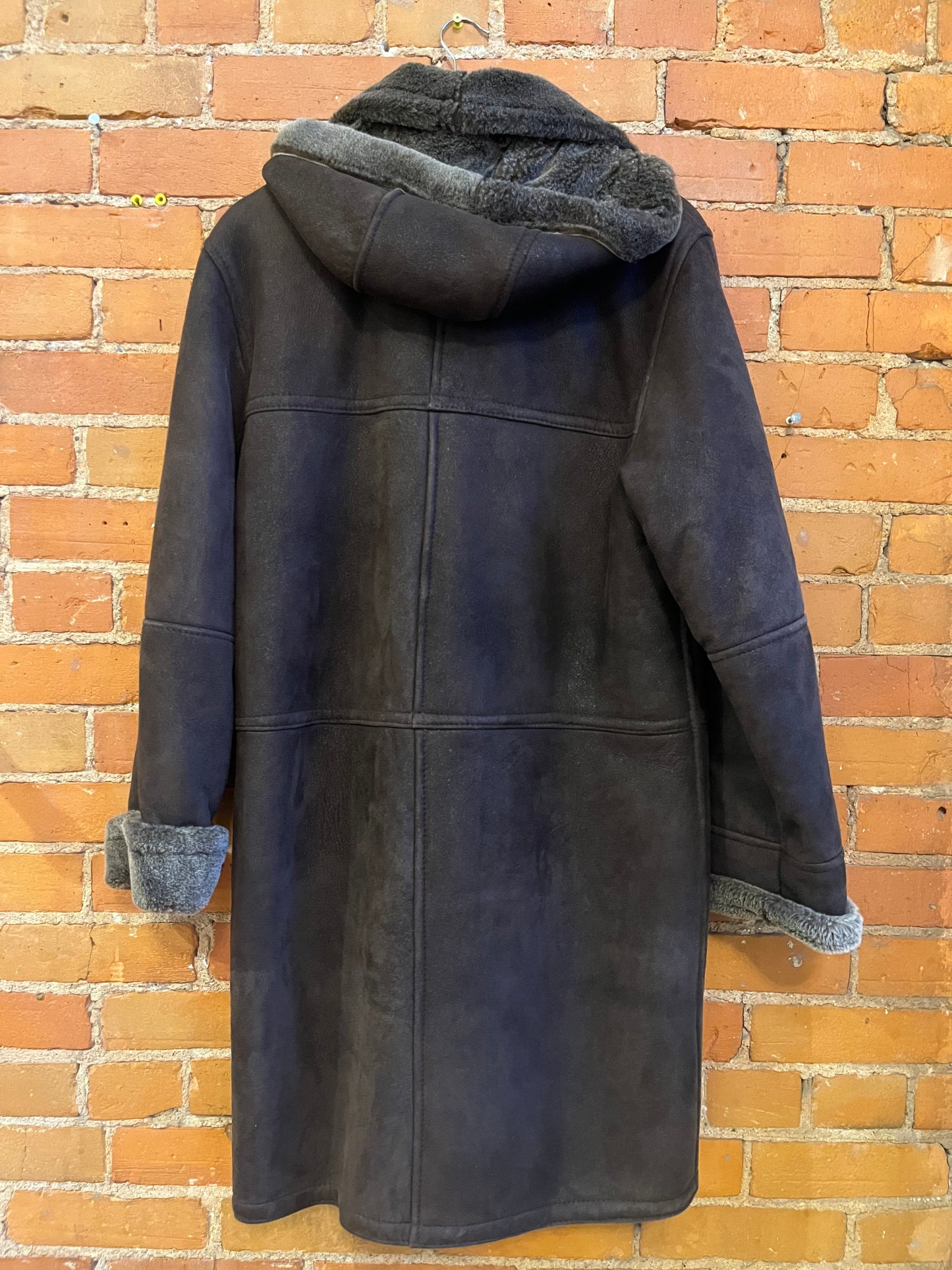 Brown Hooded Shearling Beardmore Coat