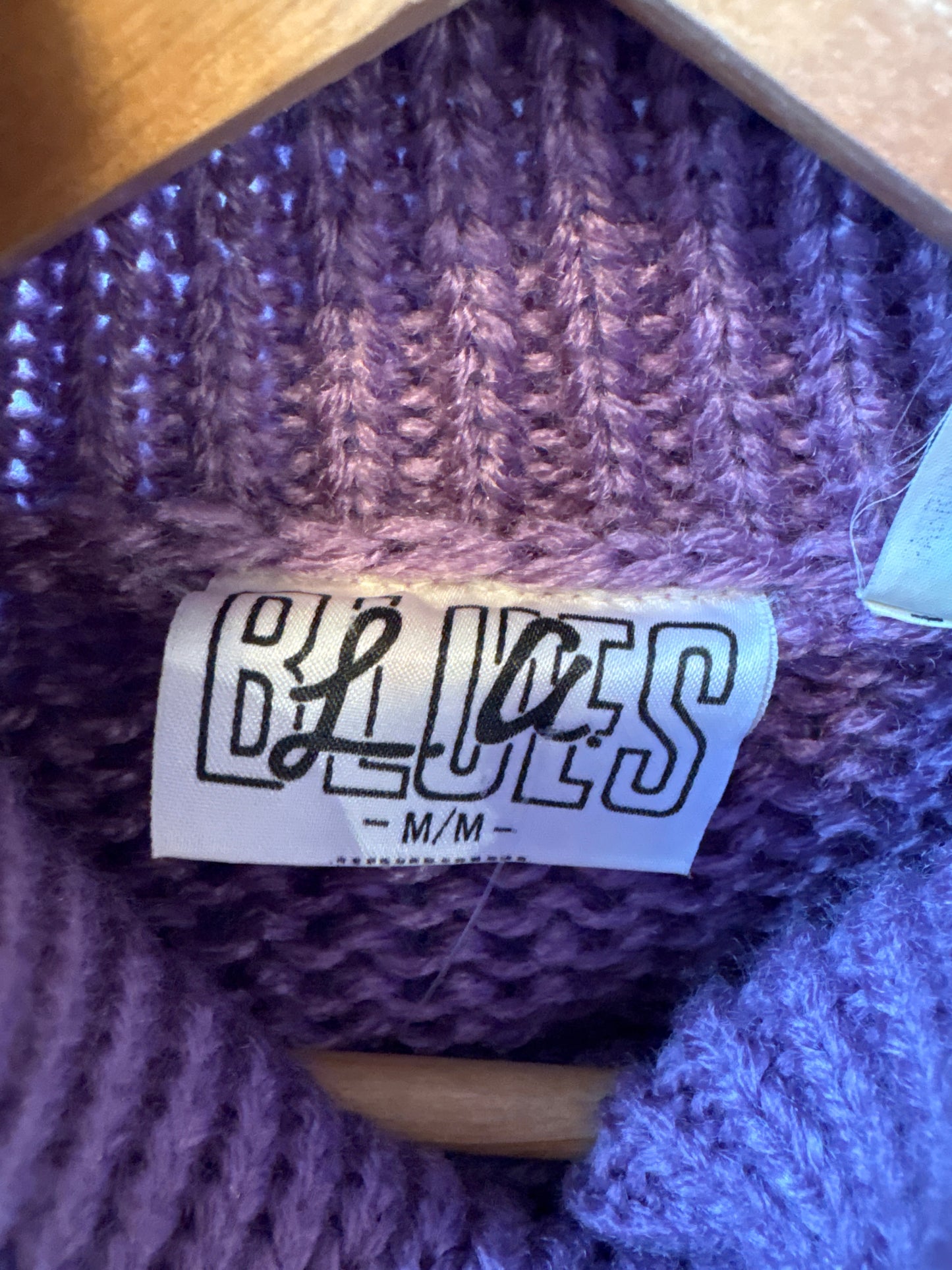 Purple Acrylic Reindeer Turtleneck