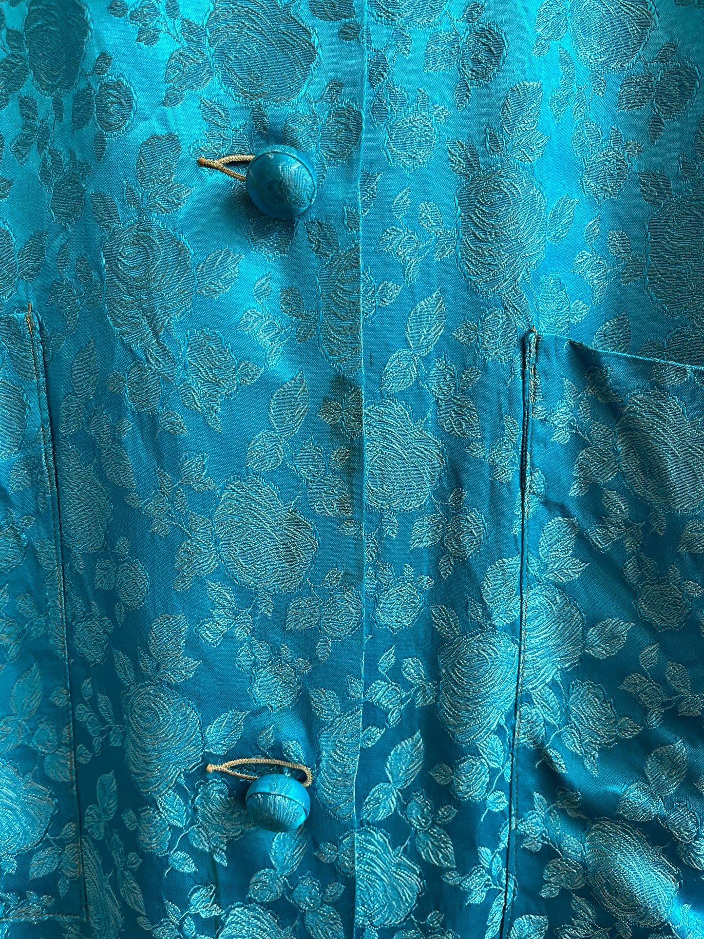 Mabel Grey Turquoise Dressing Gown