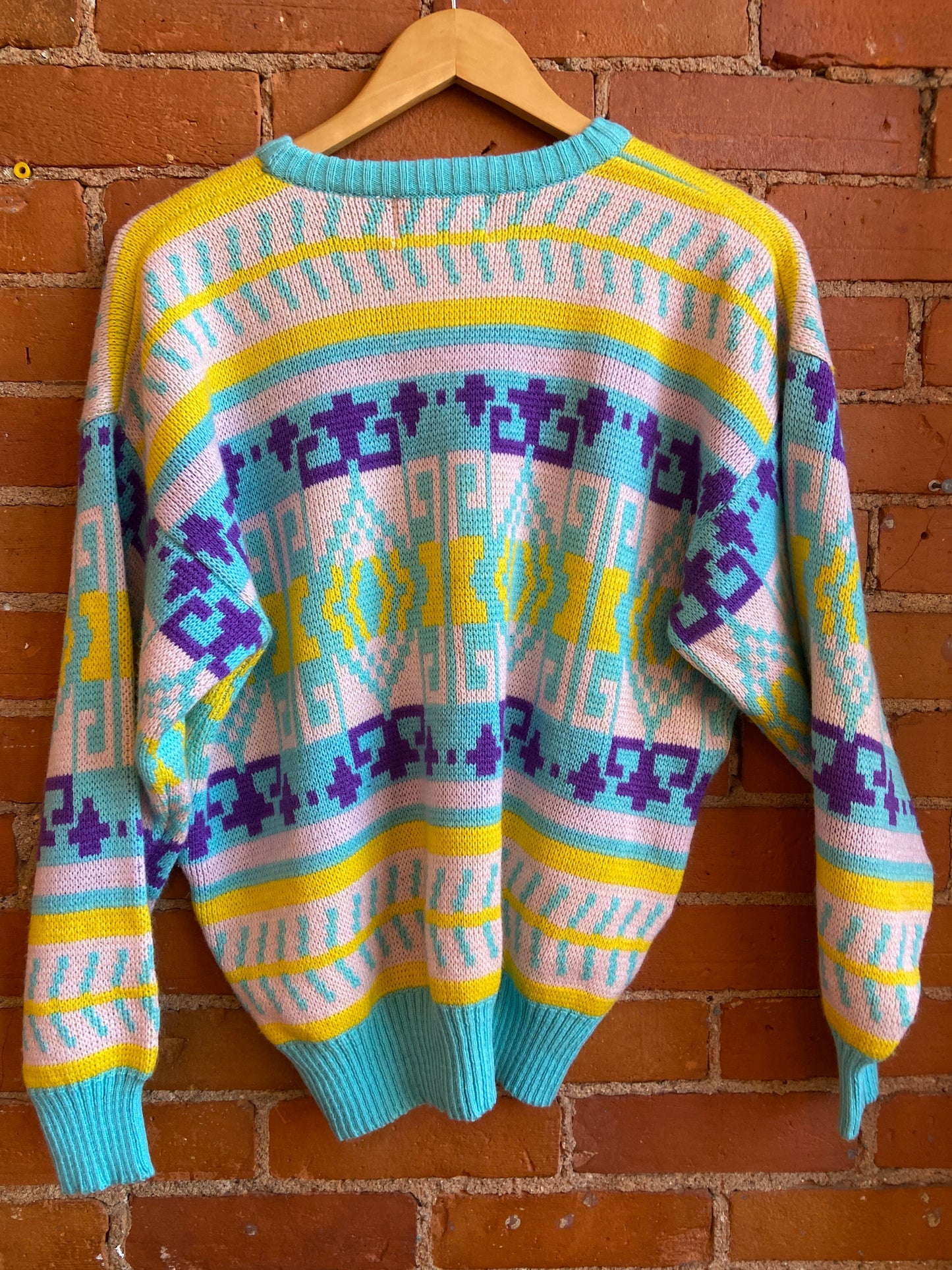 80s Bright Print Crewneck