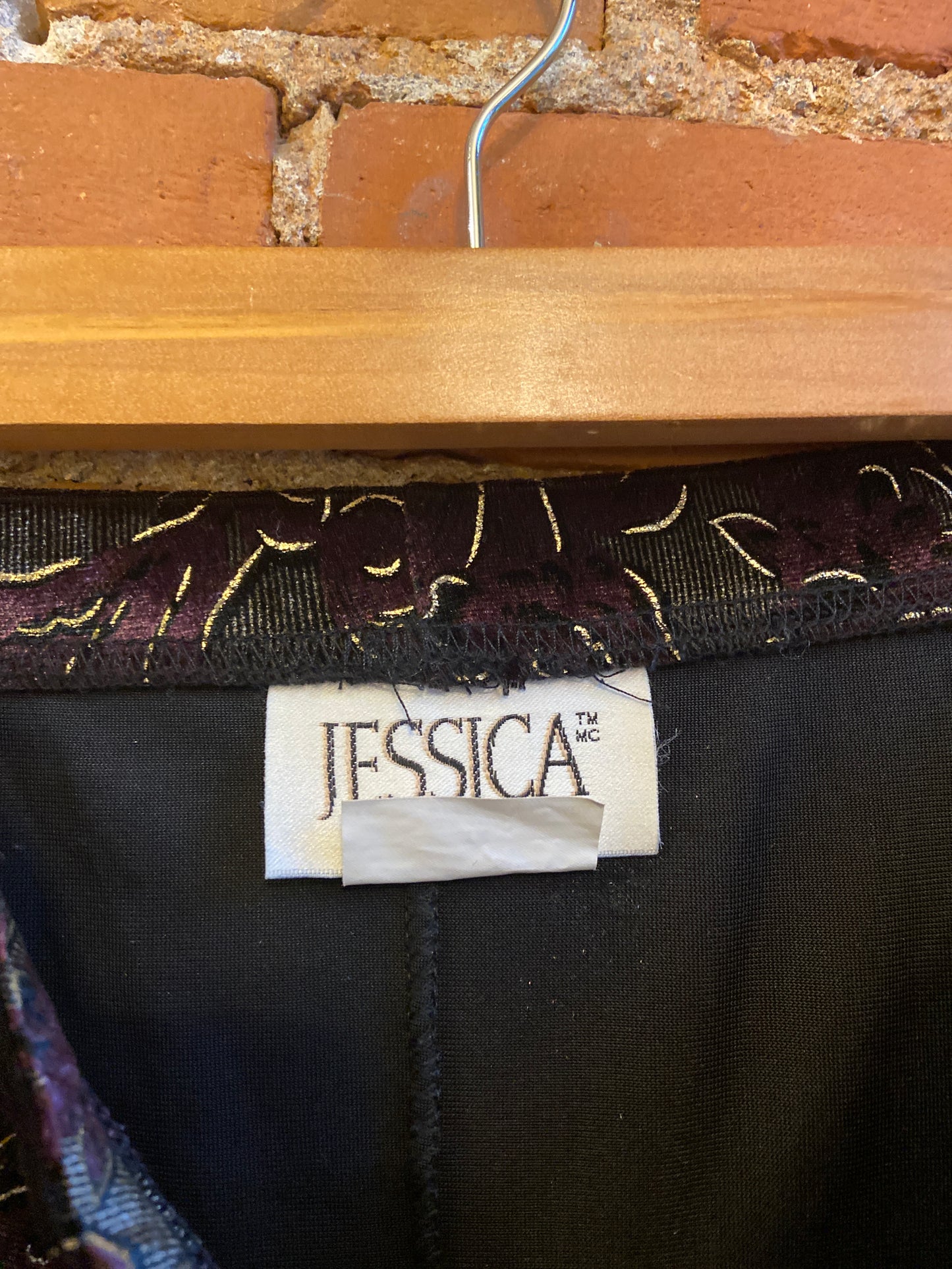 90’s Purple & gold Velvet Maxi Skirt