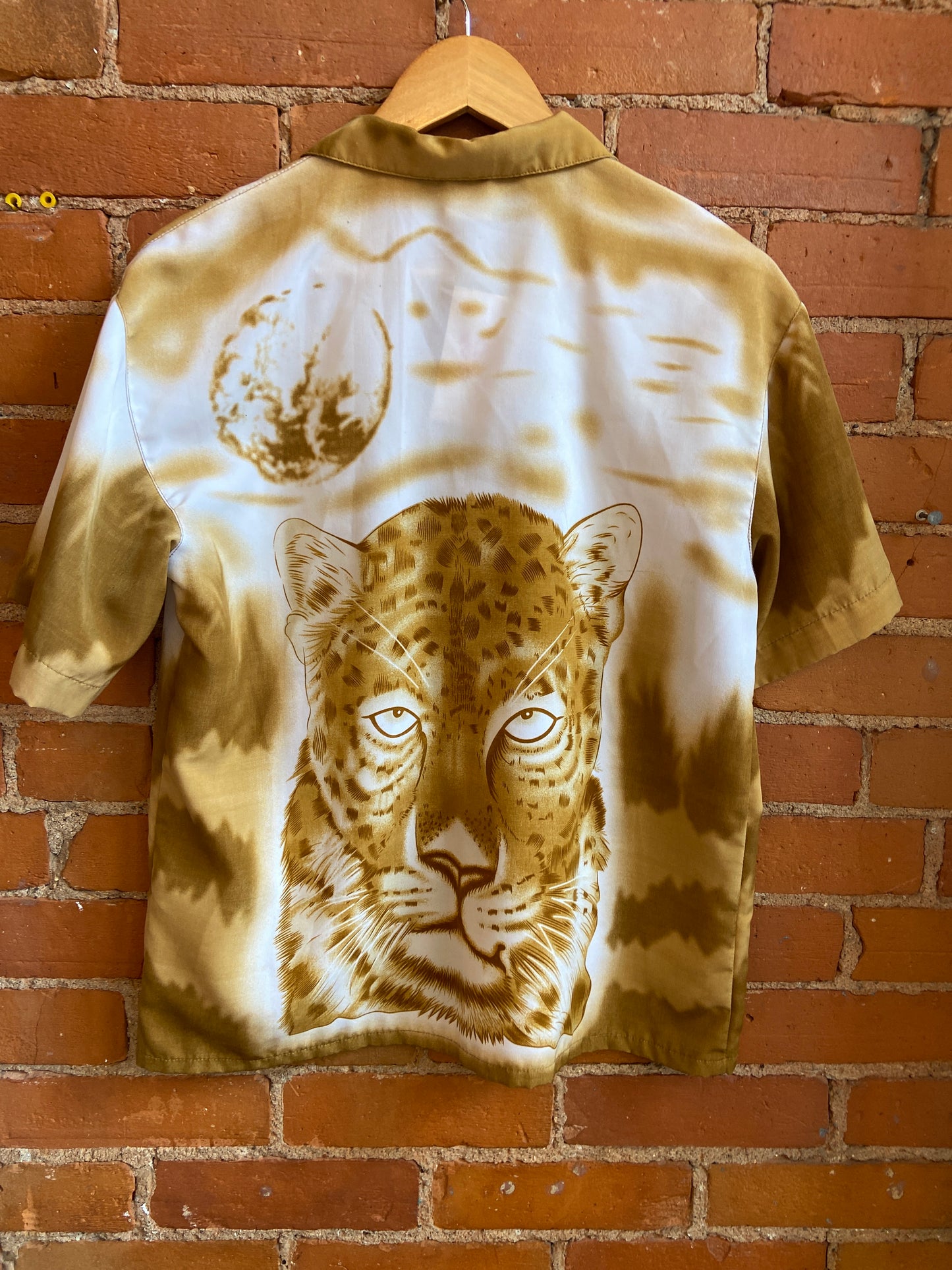 Y2K Gold Leopard Button-Up