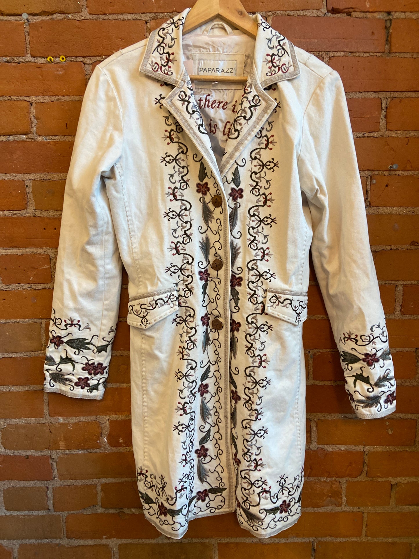 90s Romance Rose Embroidered Denim Coat