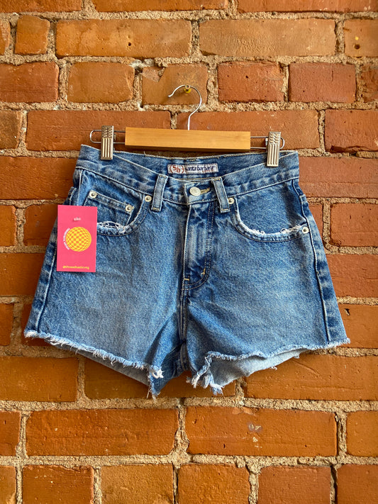 1990s Santa Barbara Medium Wash Denim Cutoff Shorts